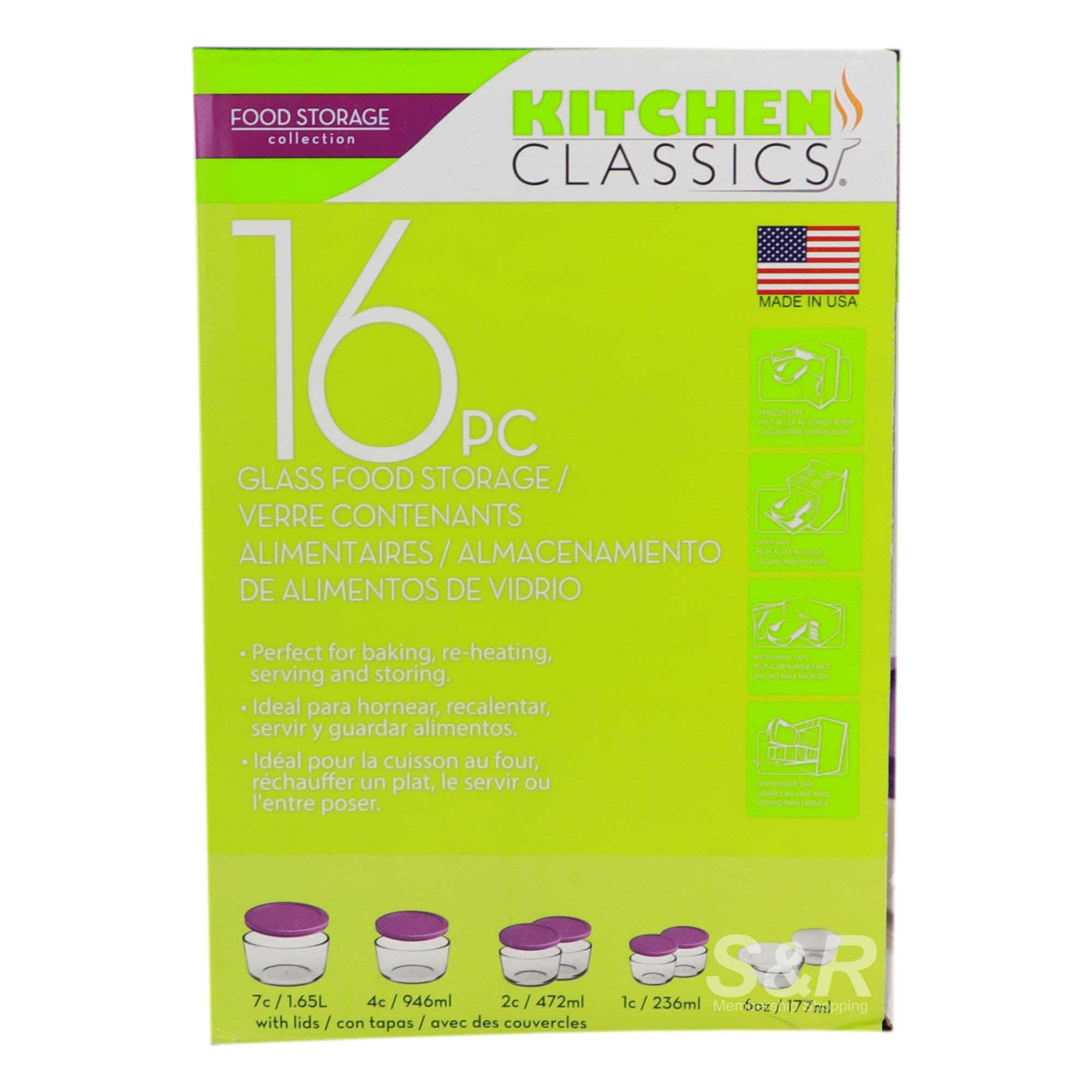 Kitchen Classics Glass Food Storage 16pcs