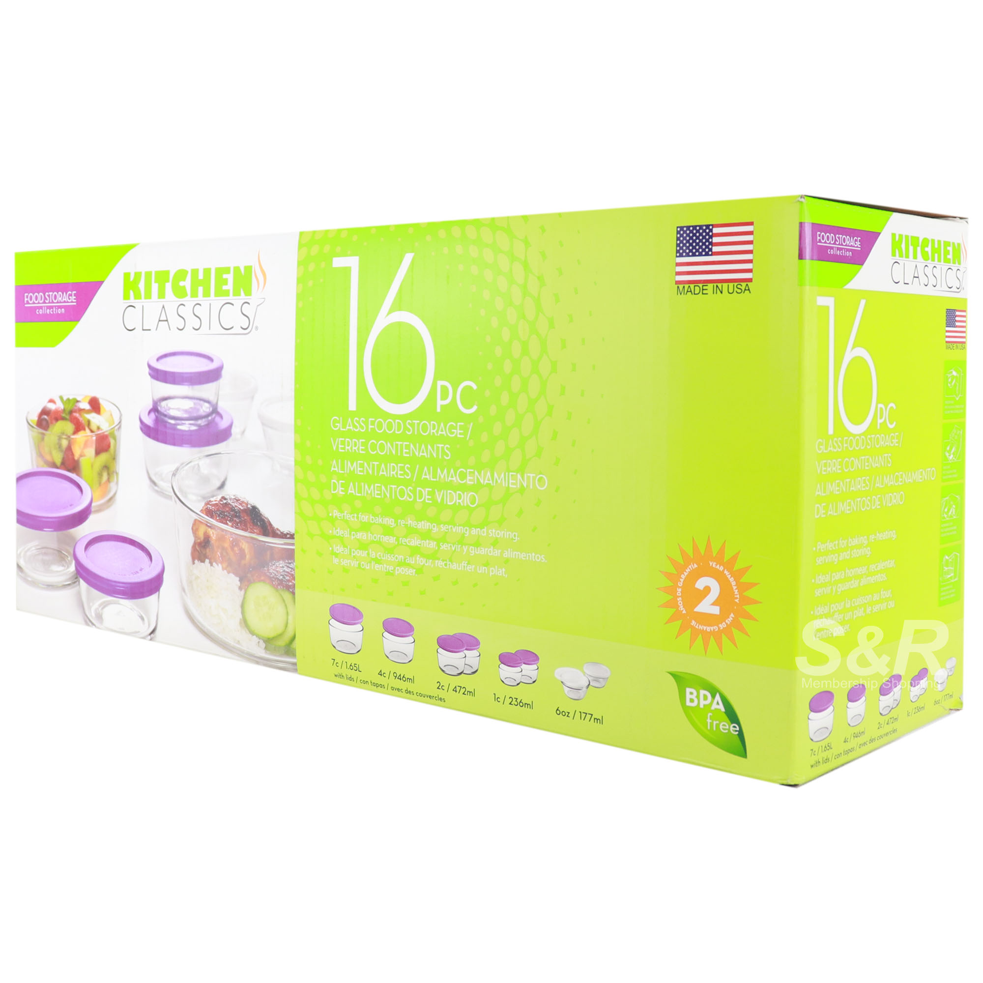 Kitchen Classics Glass Food Storage 16pcs