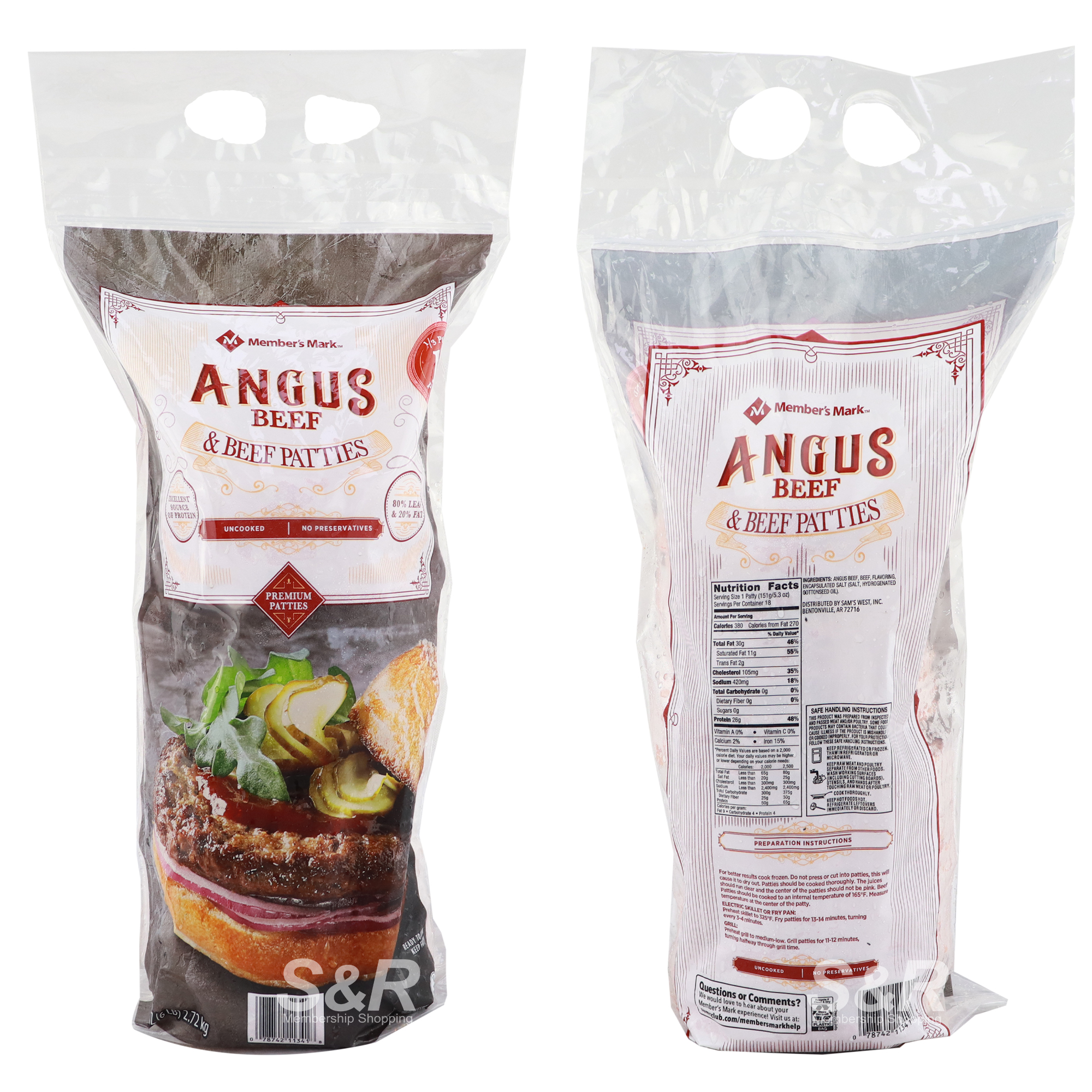 Member's Mark Ground Angus Beef Patties 1/3 18 Sam's Club, 41 OFF