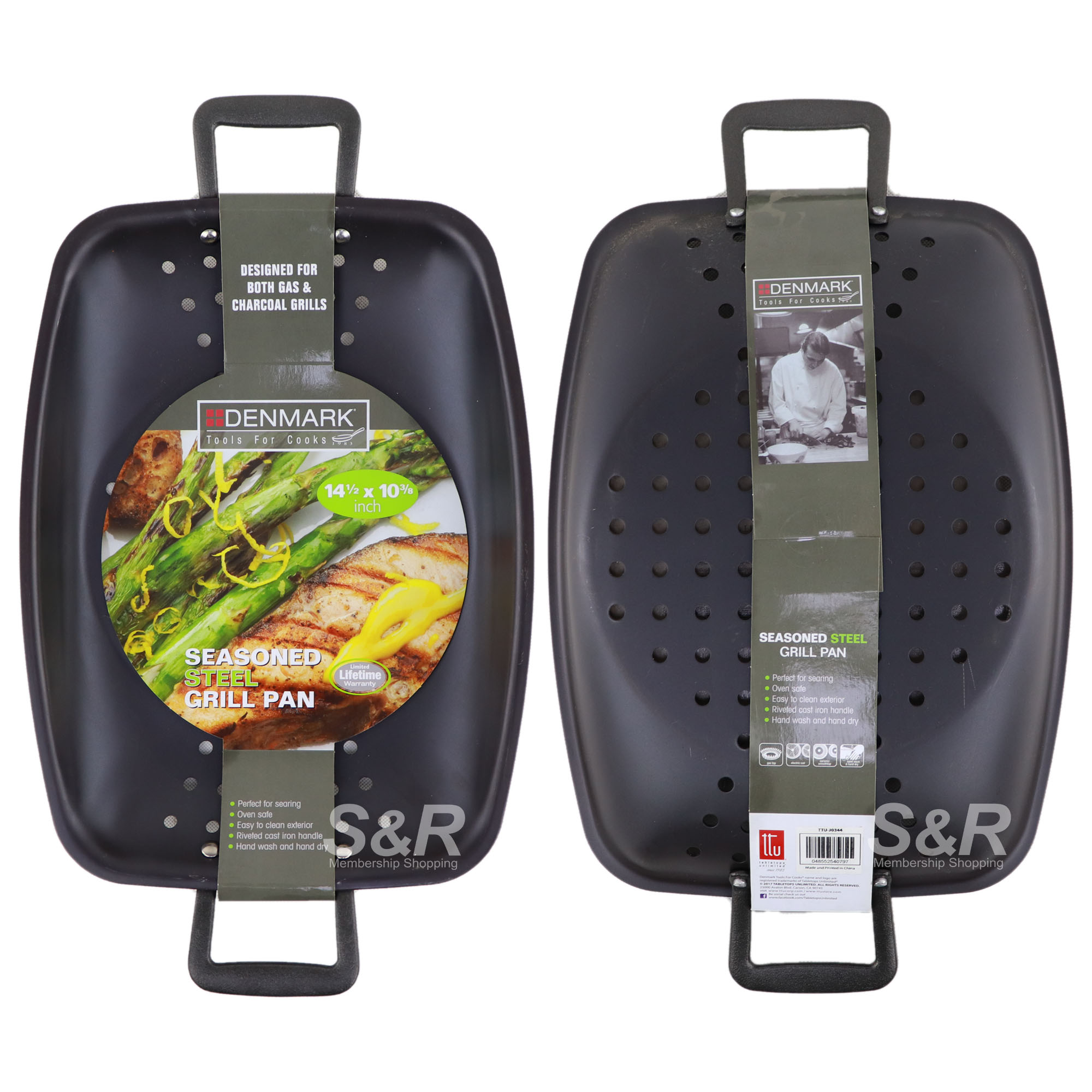 Denmark Seasoned Steel Grill Pan 14inch 1pc