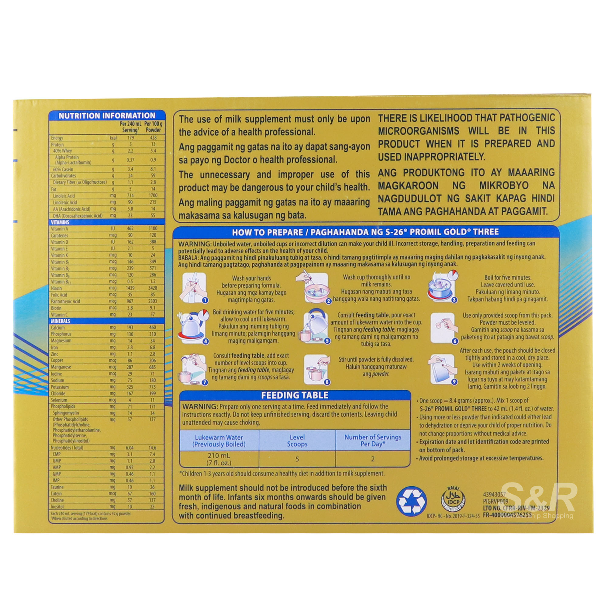 S26 Promil Gold Three Infant Formula 1.8kg