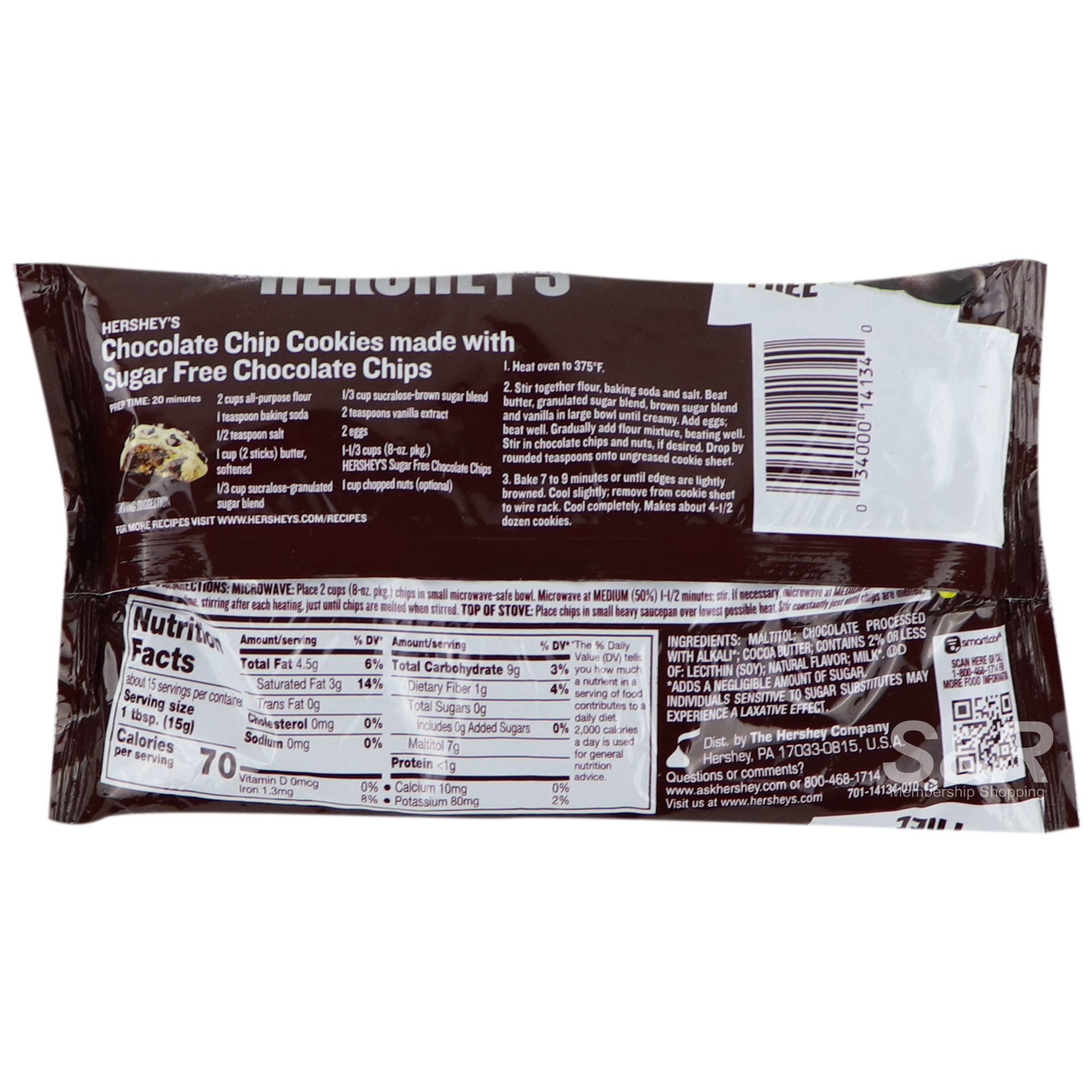 Hershey's Sugar Free Chocolate Chips 226g