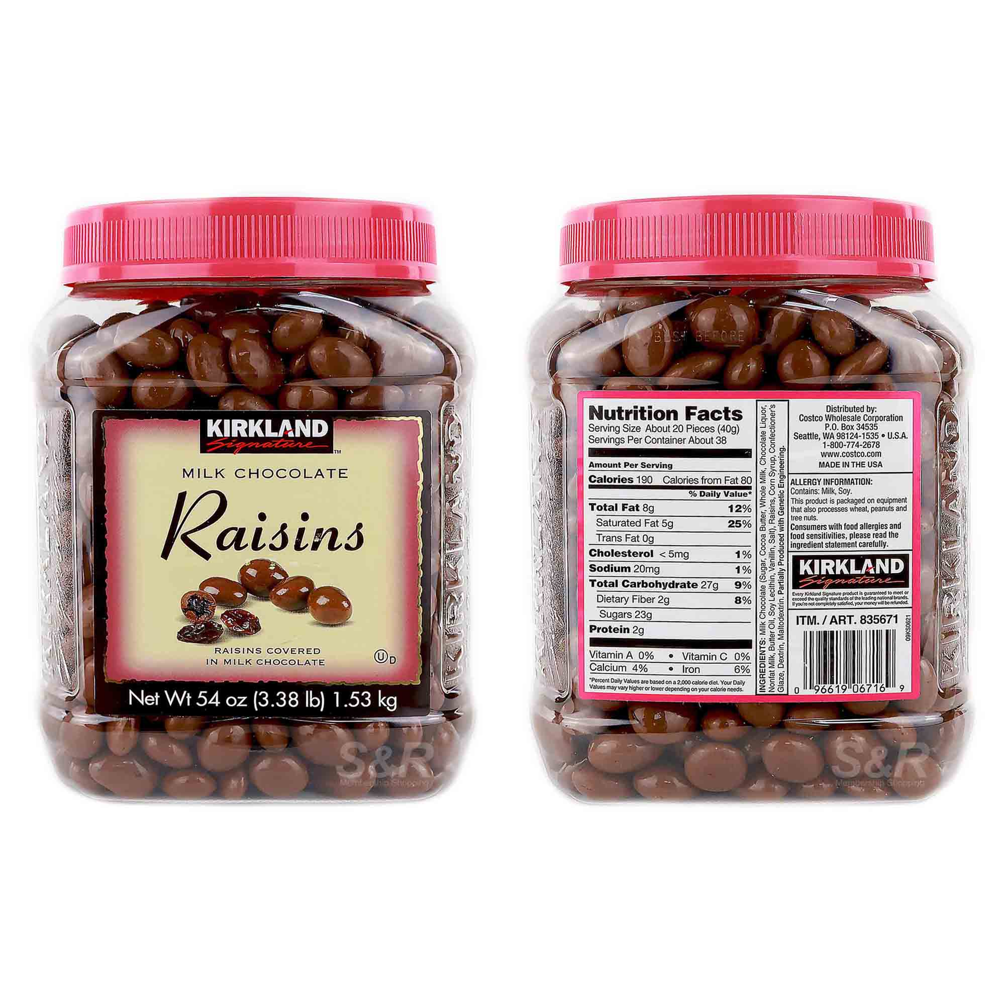 Kirkland Signature Milk Chocolate Covered Raisins