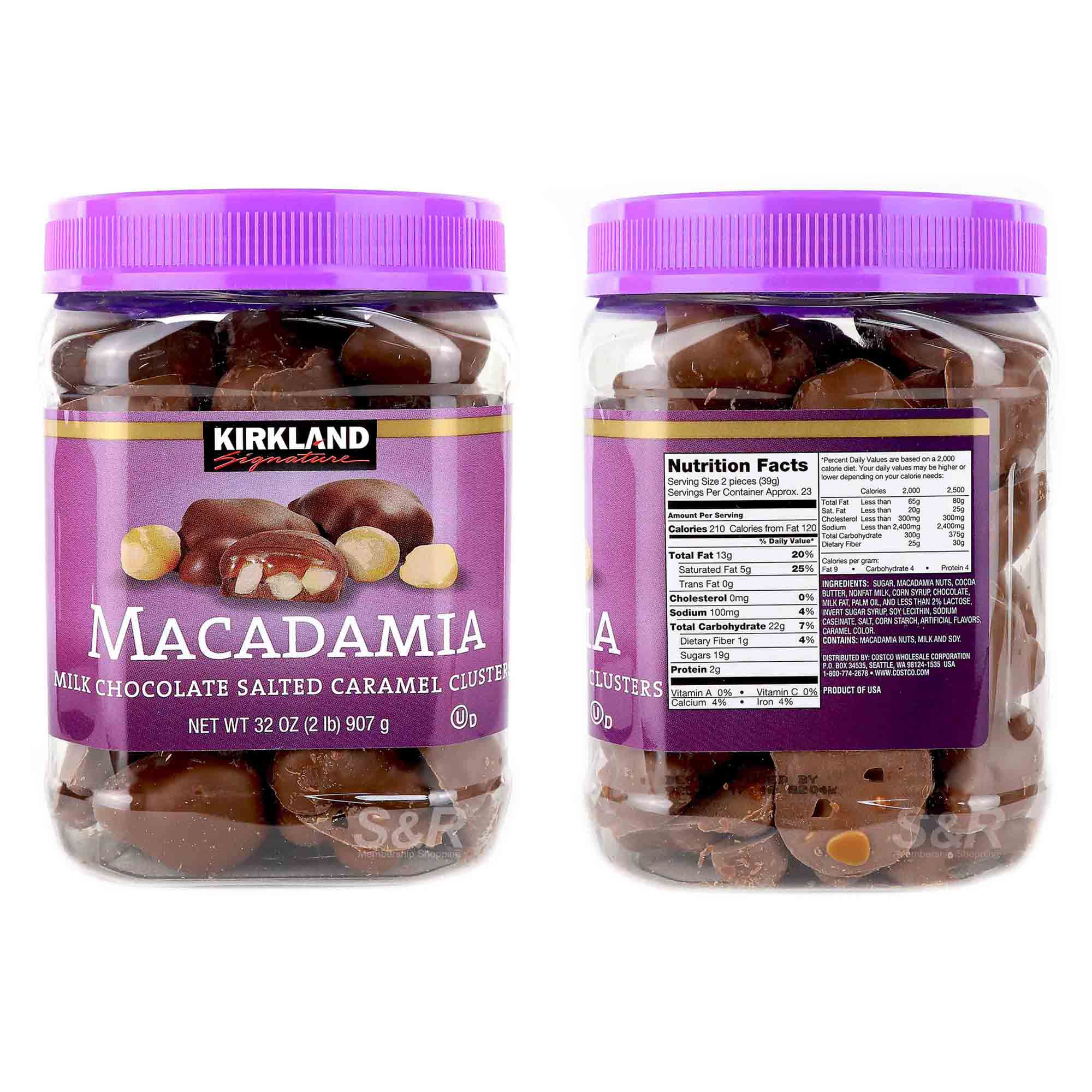 Kirkland Signature Macadamia Milk Chocolate Salted Caramel Clusters 907g
