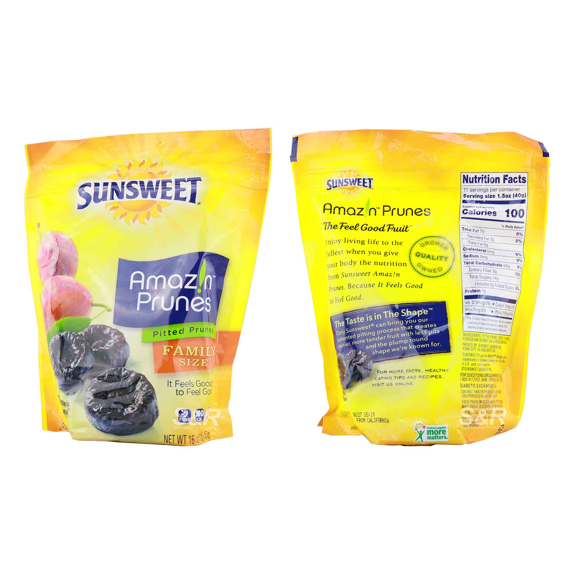 Sunsweet Pitted Prunes Family Size 454g
