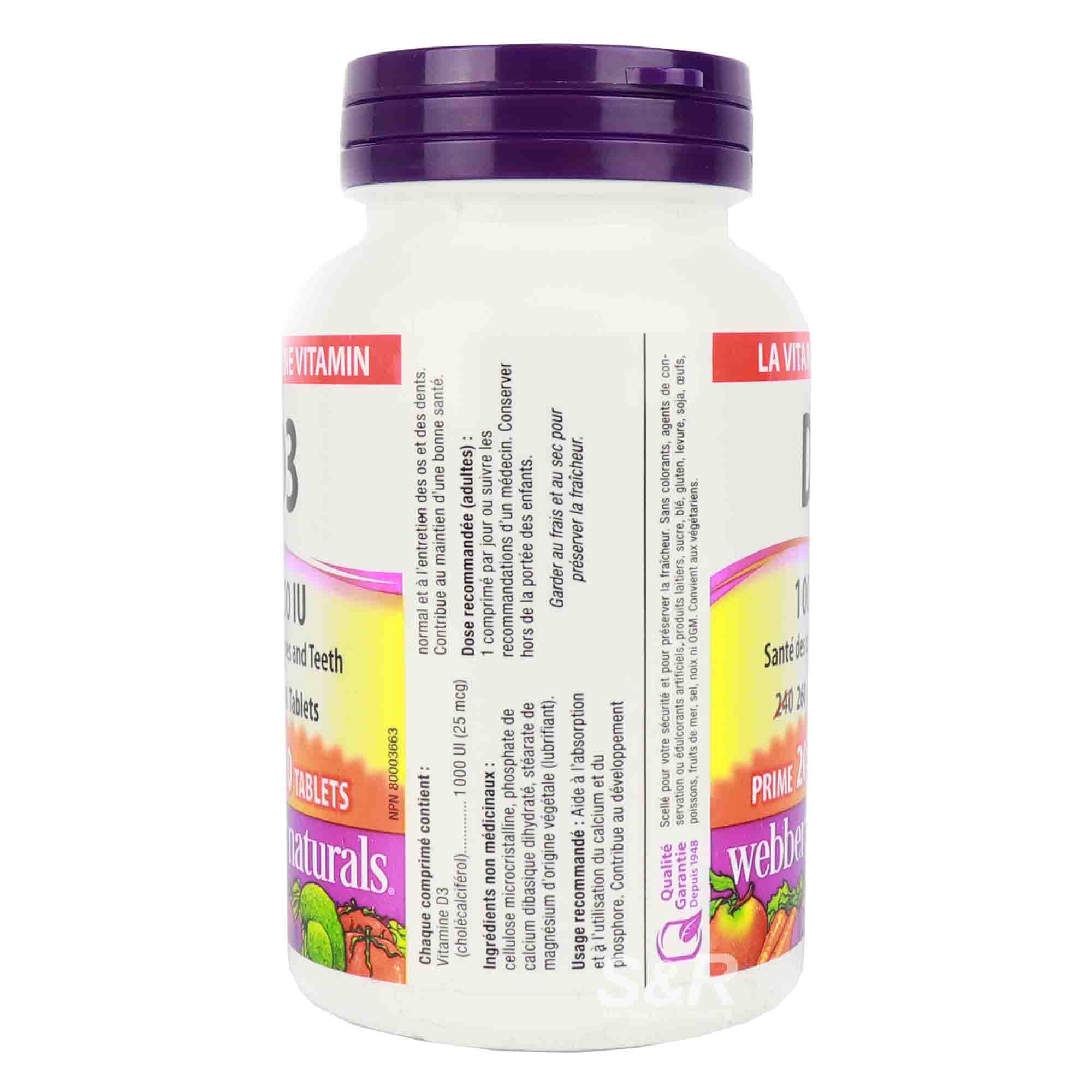 ber Naturals The Sunshine Vitamin D3 1000 IU 260 tablets