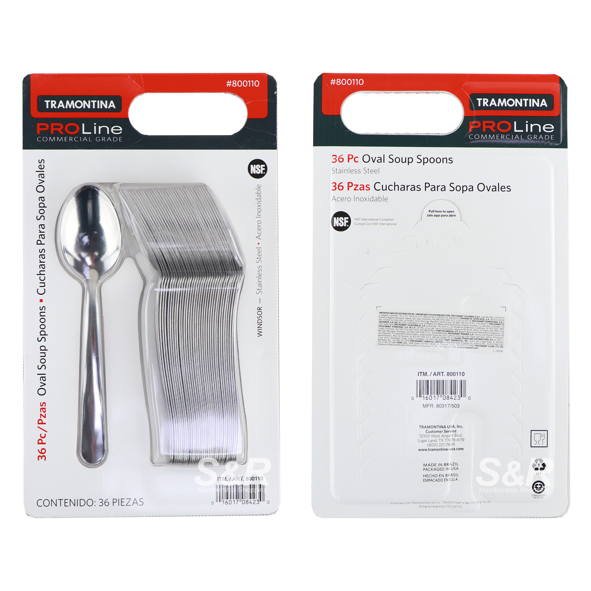 Tramontina ProLine Commercial Grade Oval Soup Spoons 36pcs