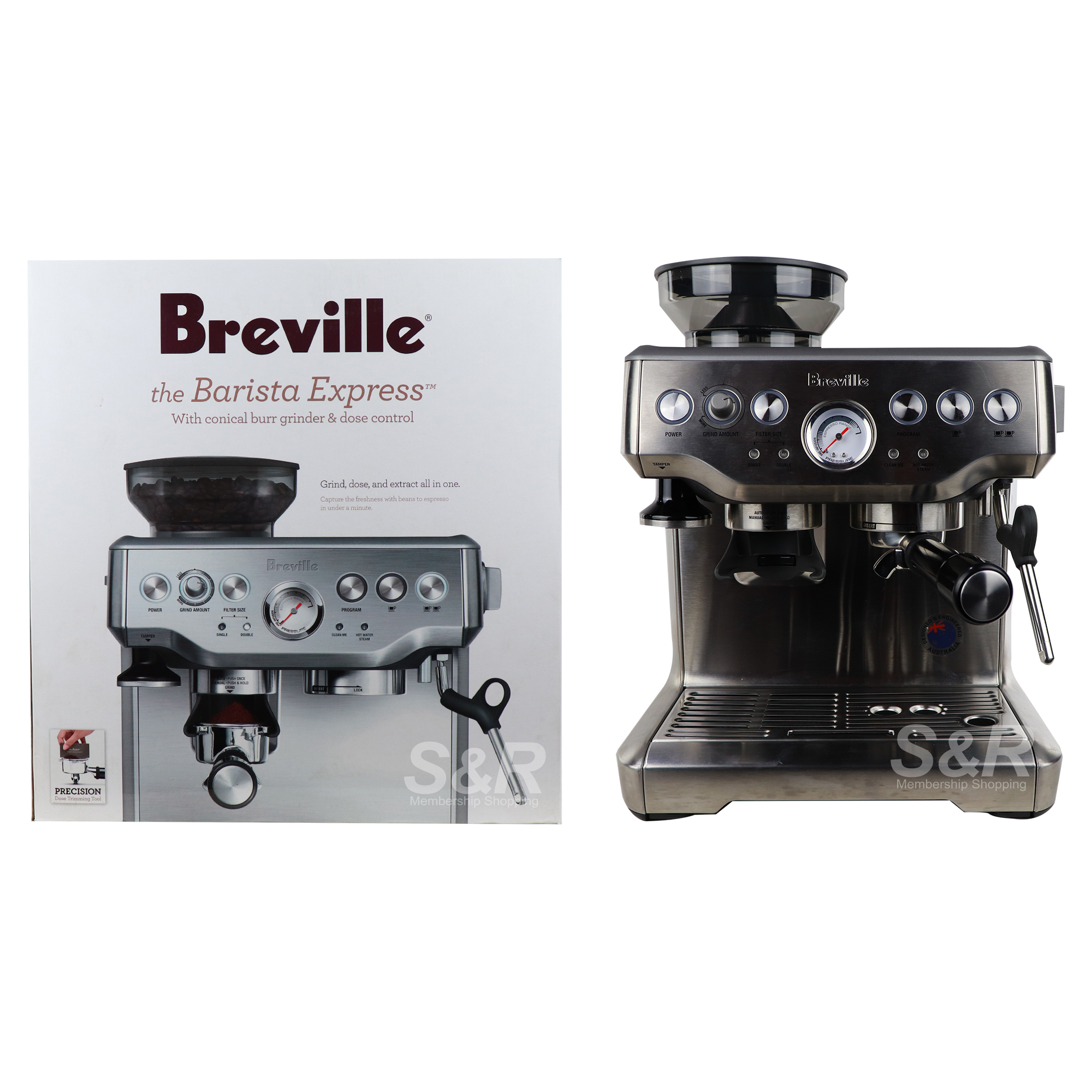 Breville the Barista Express Coffee Maker and Milk Boiler BES870