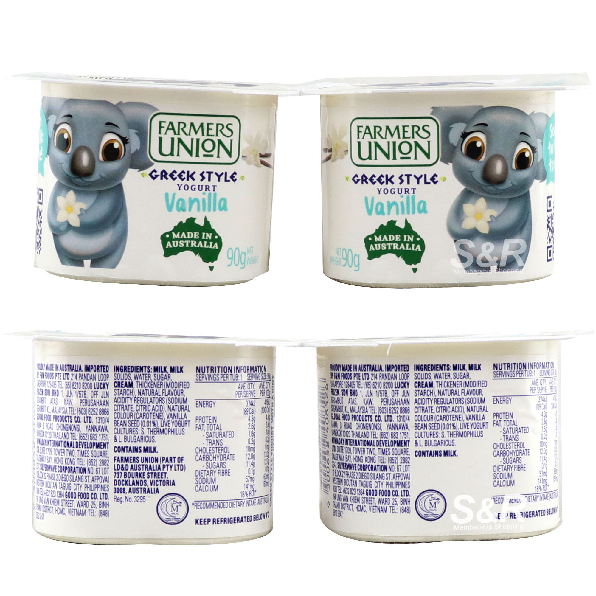 Farmers Union Greek Style Yogurt Vanilla 2pcs
