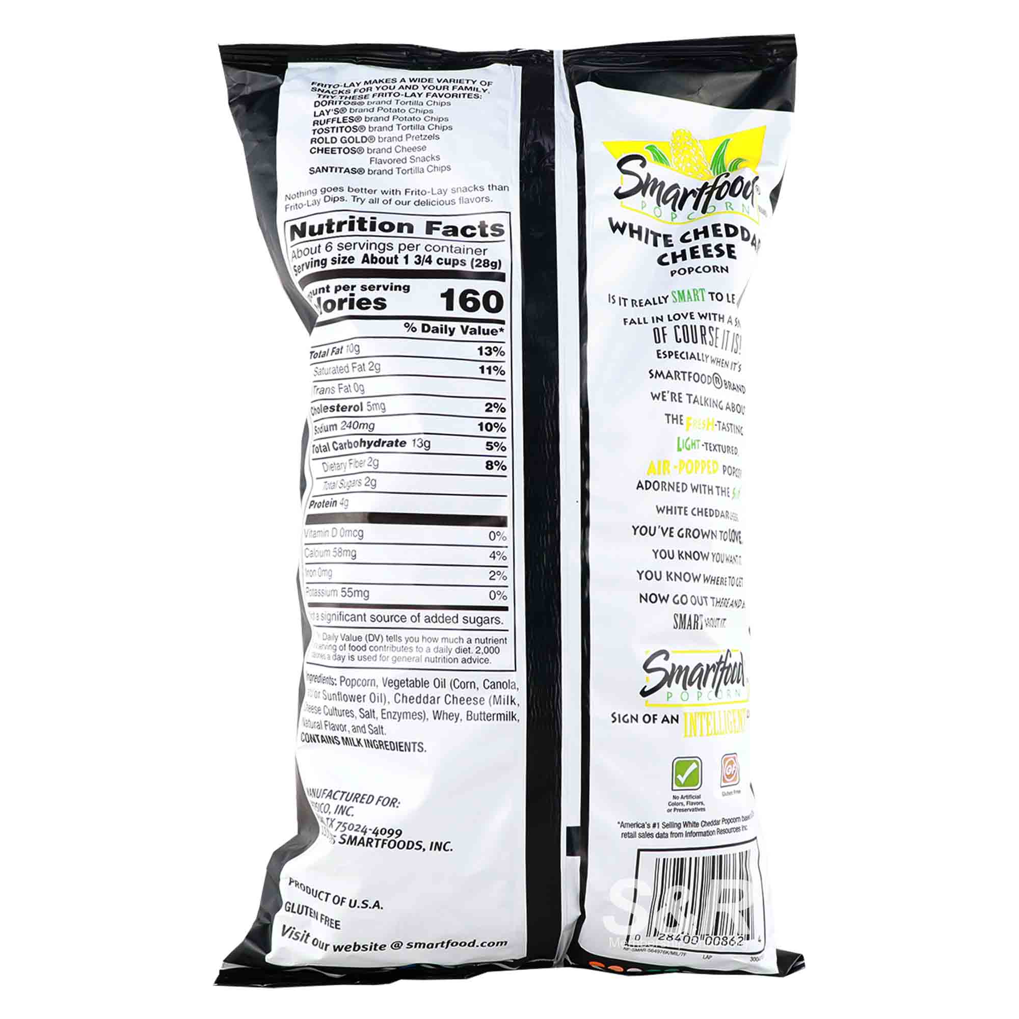 Smartfood Popcorn White Cheddar 155 9g