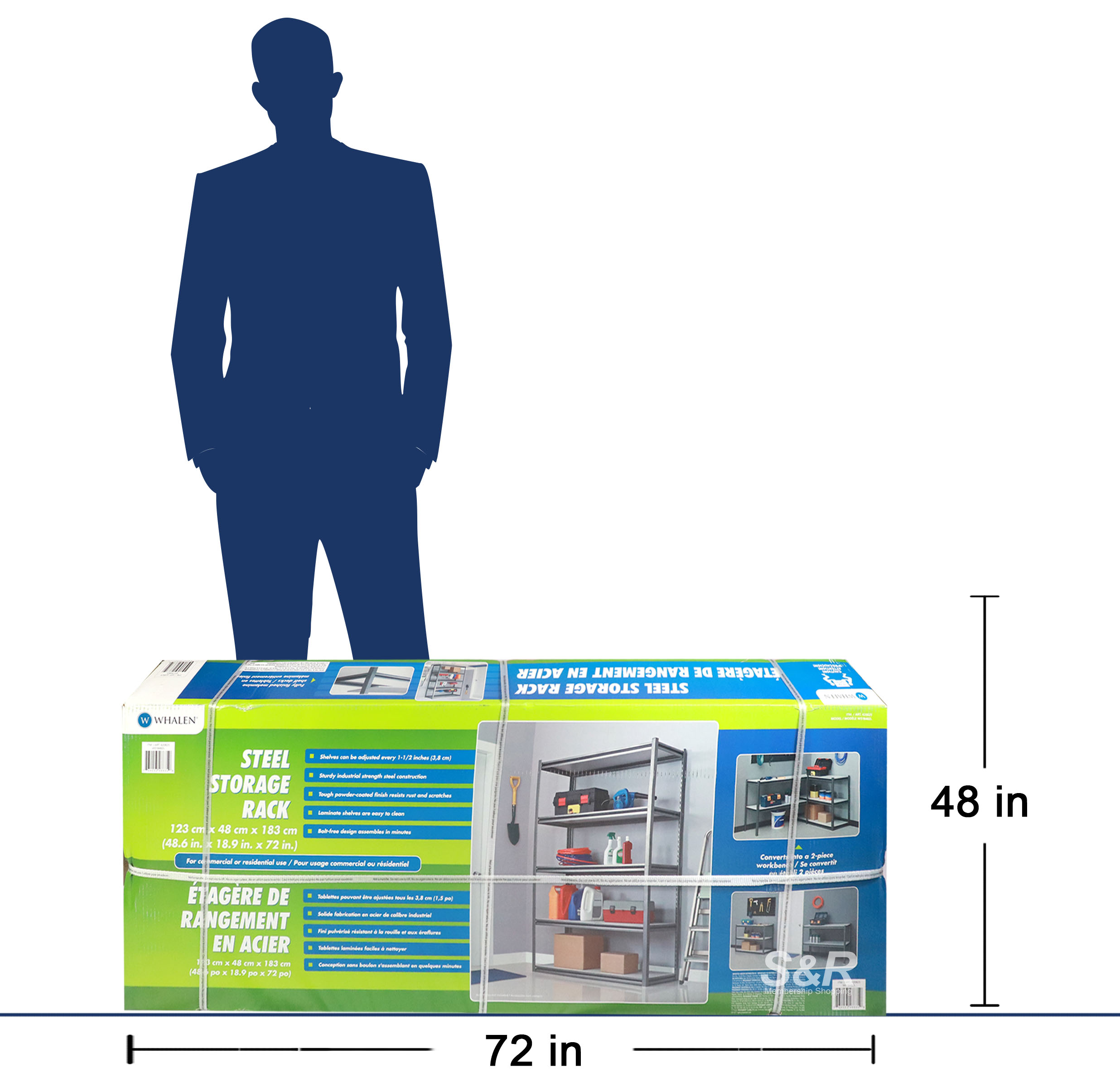 Whalen 3way Steel Storage Rack 1pc