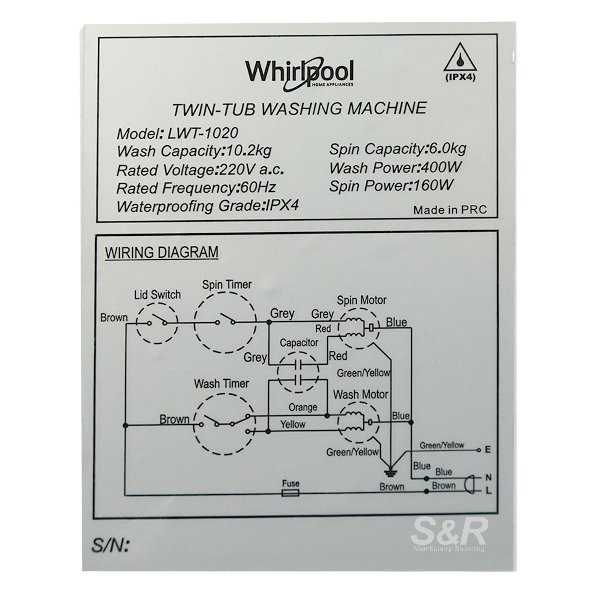 Whirlpool Twin Tub Washer