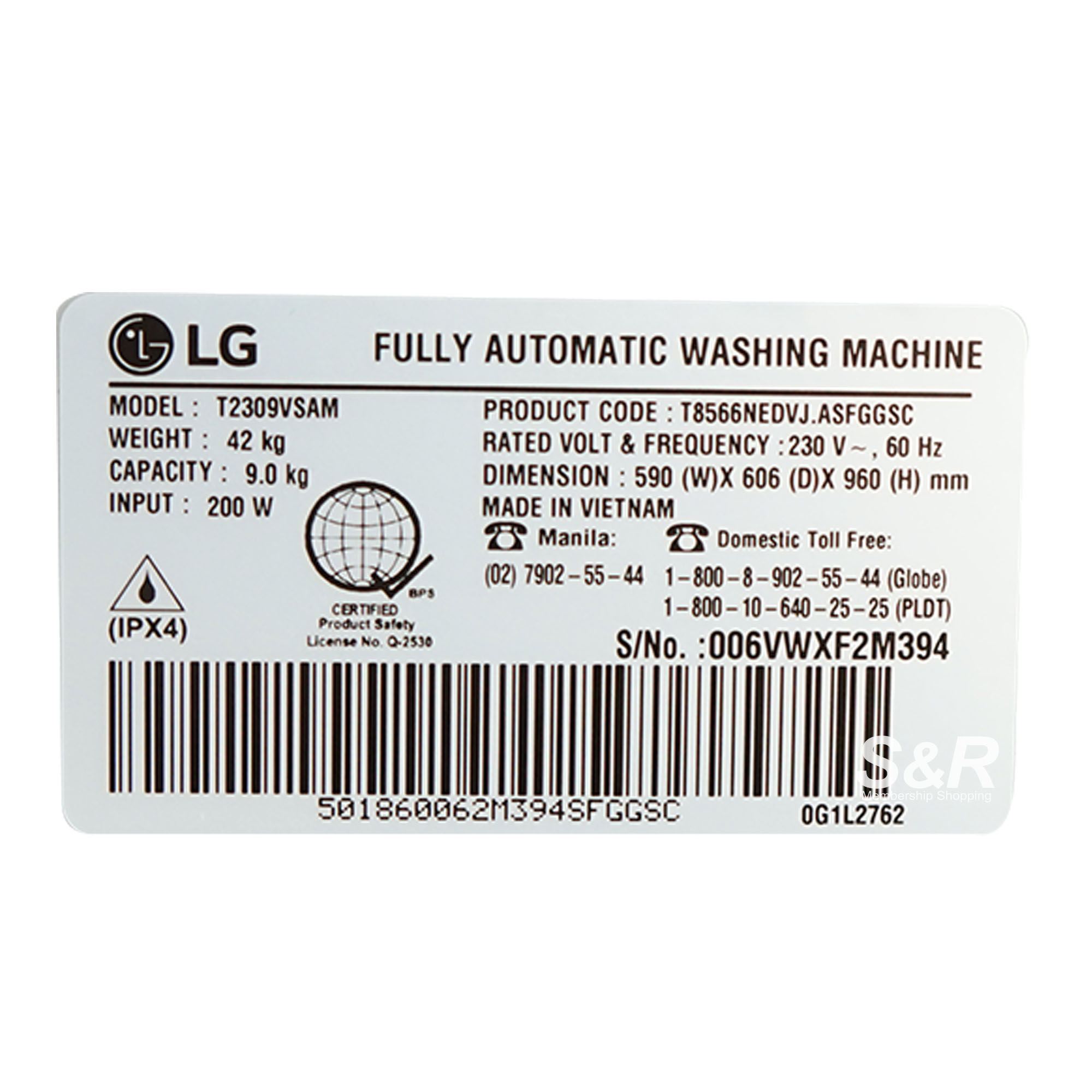 LG Top Load Washer