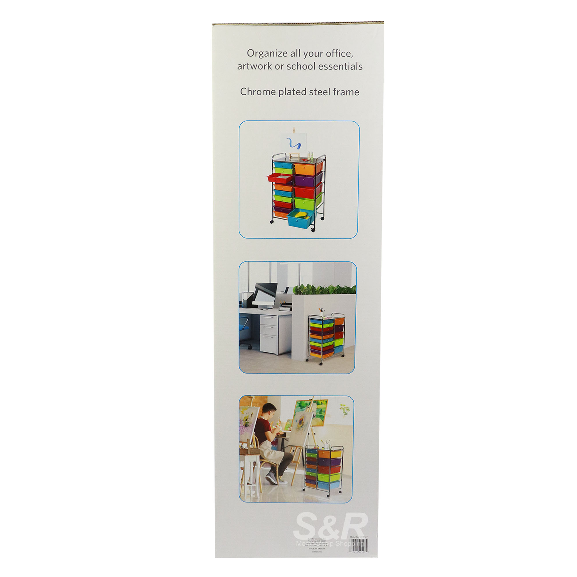 Seville Multi-colored 15-drawer Cart