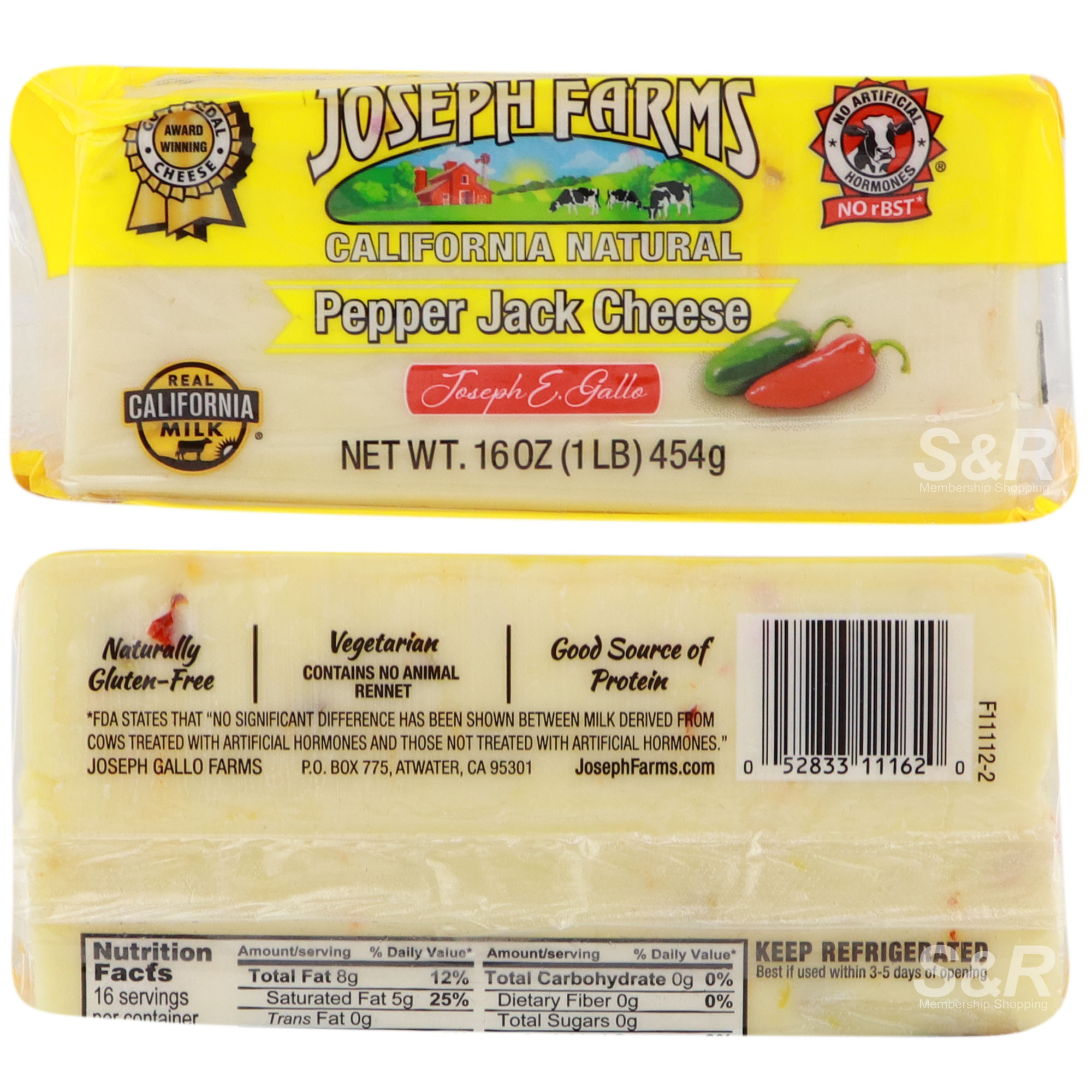 Joseph Farms Pepper Jack Cheese 454g