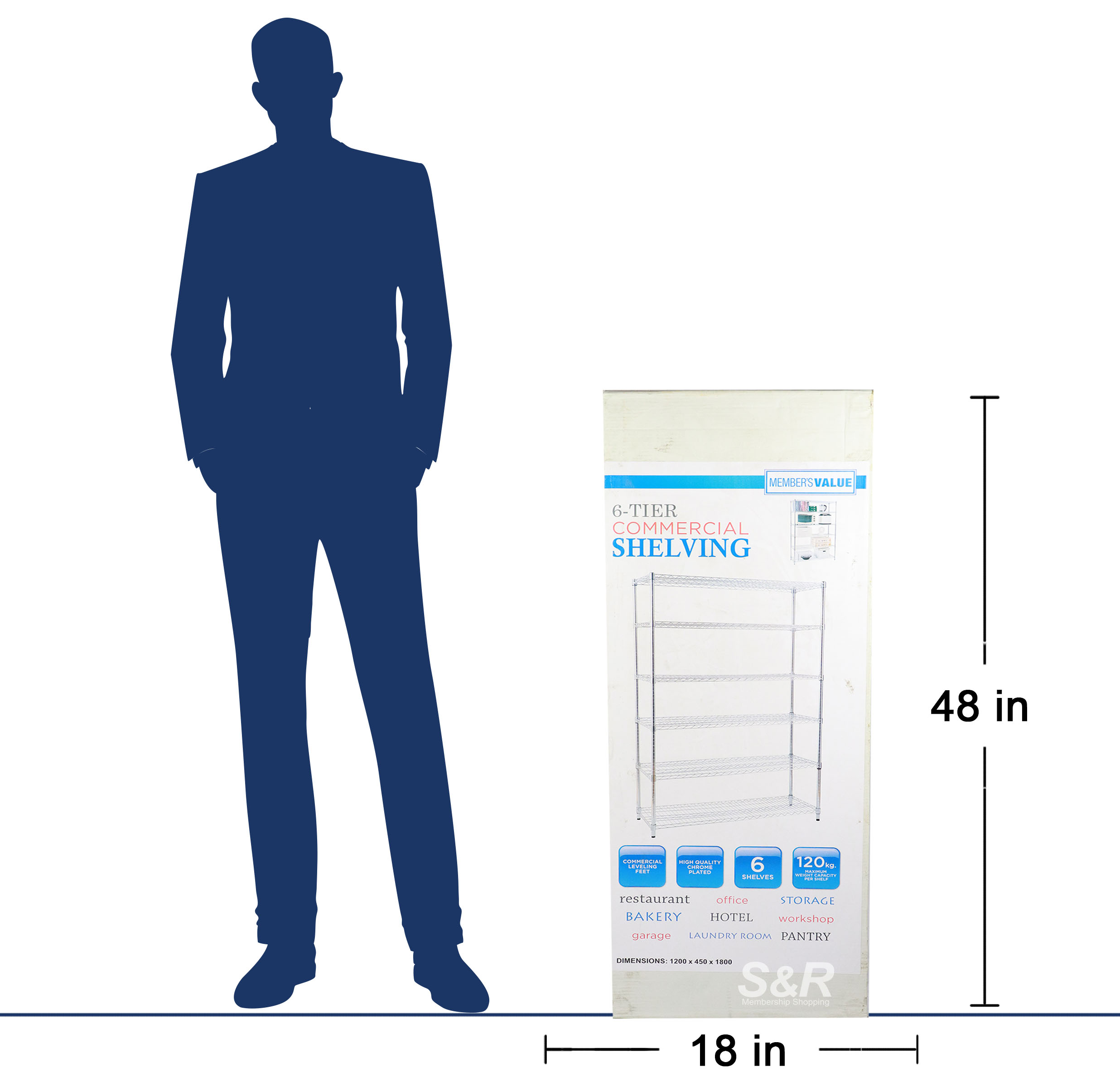 Member's Value 6tier Commercial Shelving 1pc