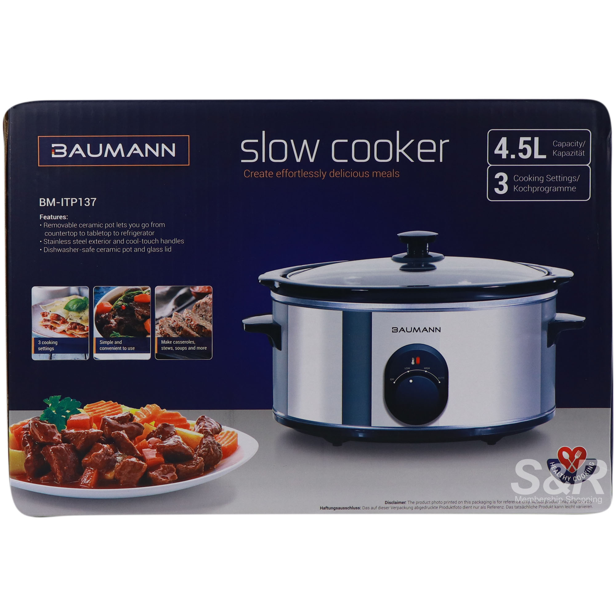 Baumann Slow Cooker 4.5L BMITP137