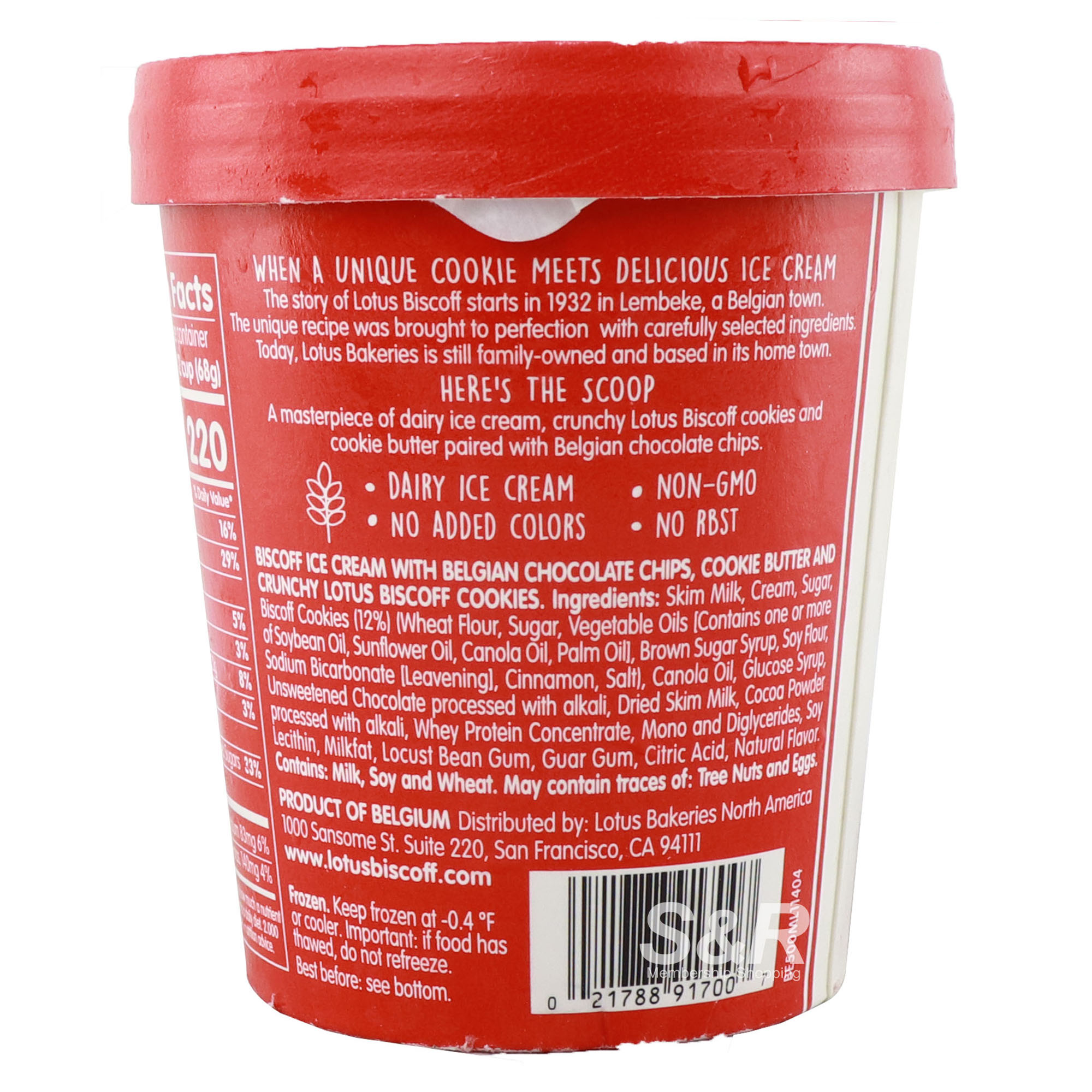 Lotus Biscoff Chocolate Chip Ice Cream 460mL