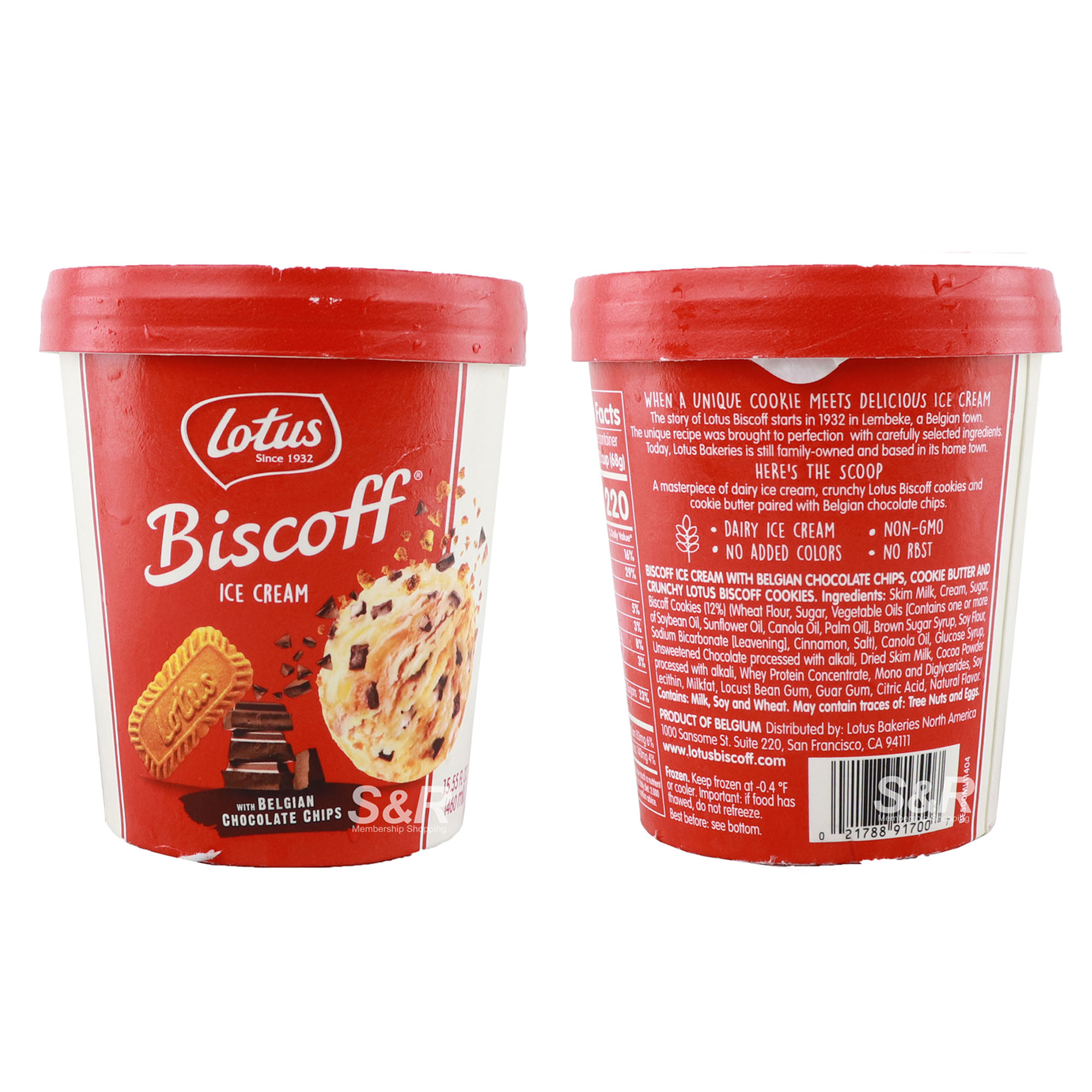 Lotus Biscoff Chocolate Chip Ice Cream 460mL