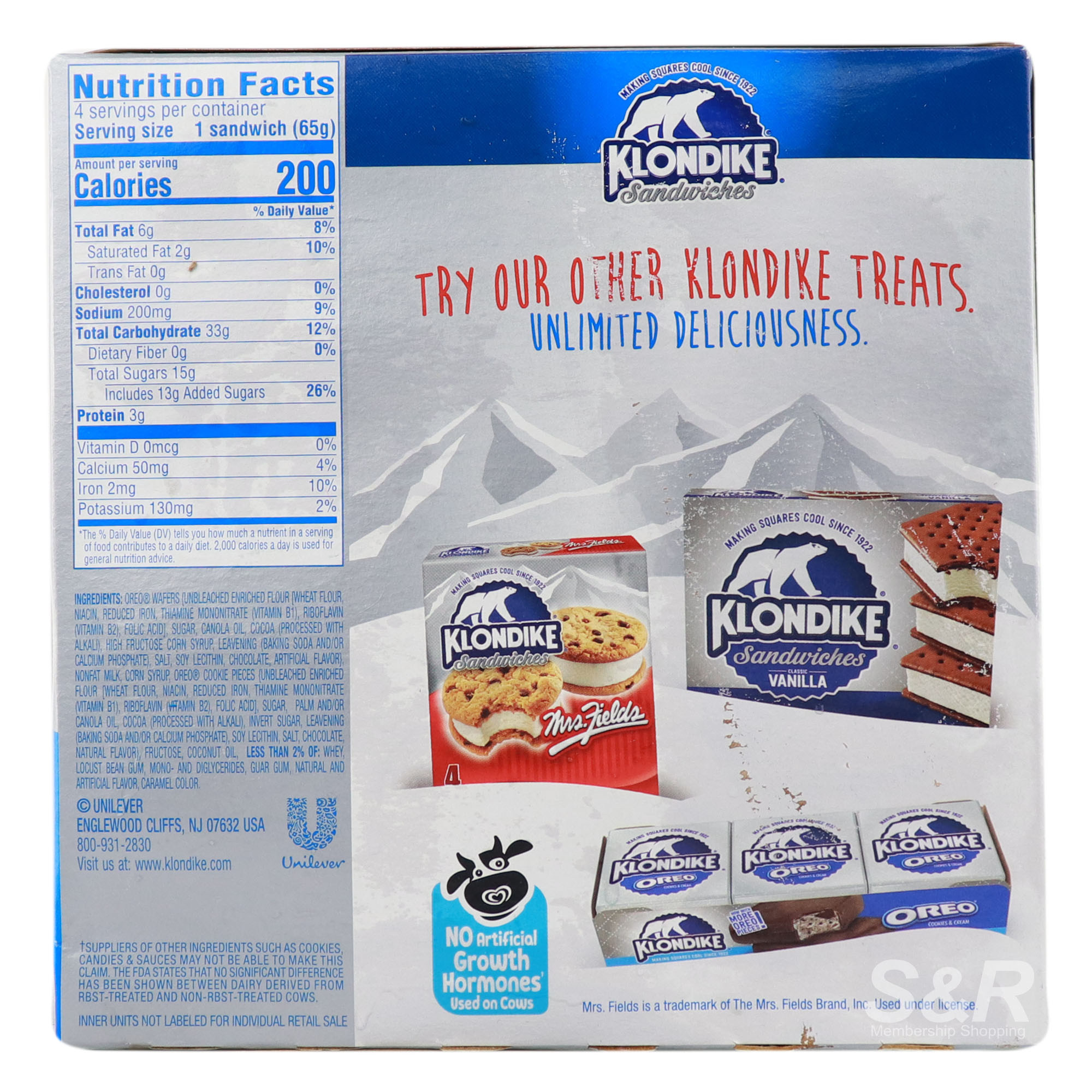 Klondike Ice Cream Sandwiches Oreo Flavor 4pcs