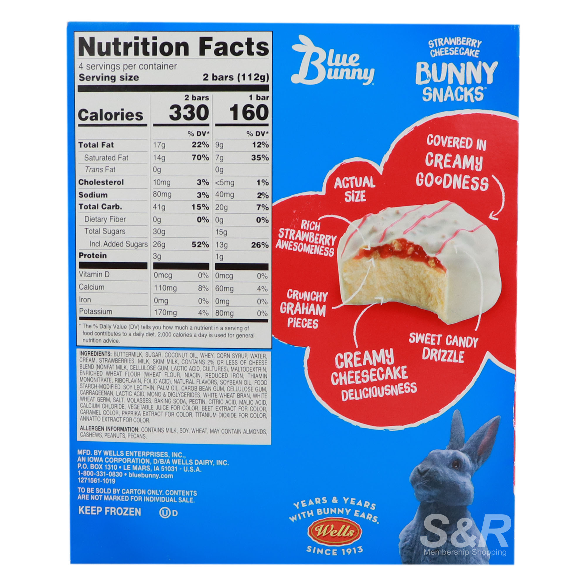 Blue Bunny Snacks Strawberry Cheesecake