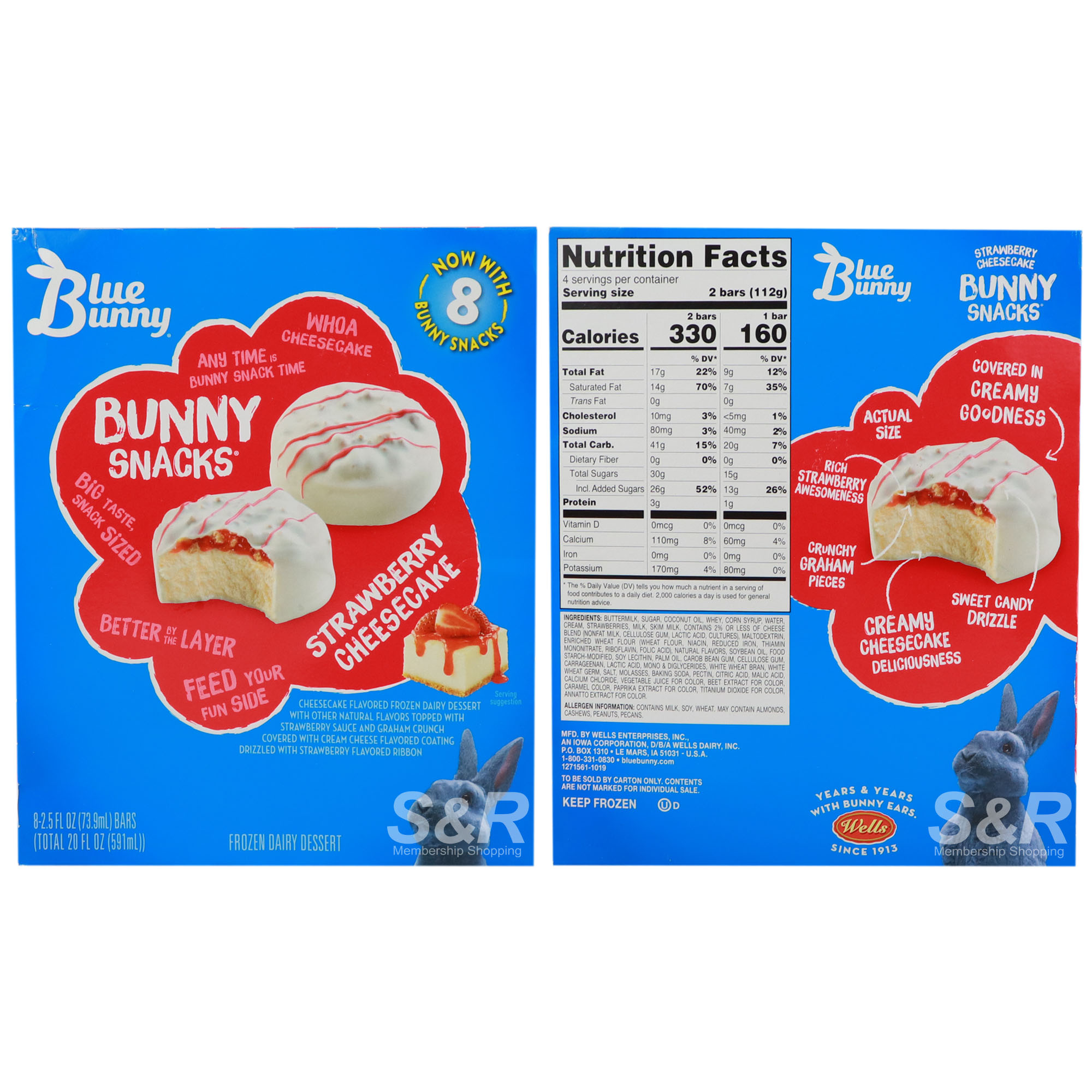 Blue Bunny Snacks Strawberry Cheesecake