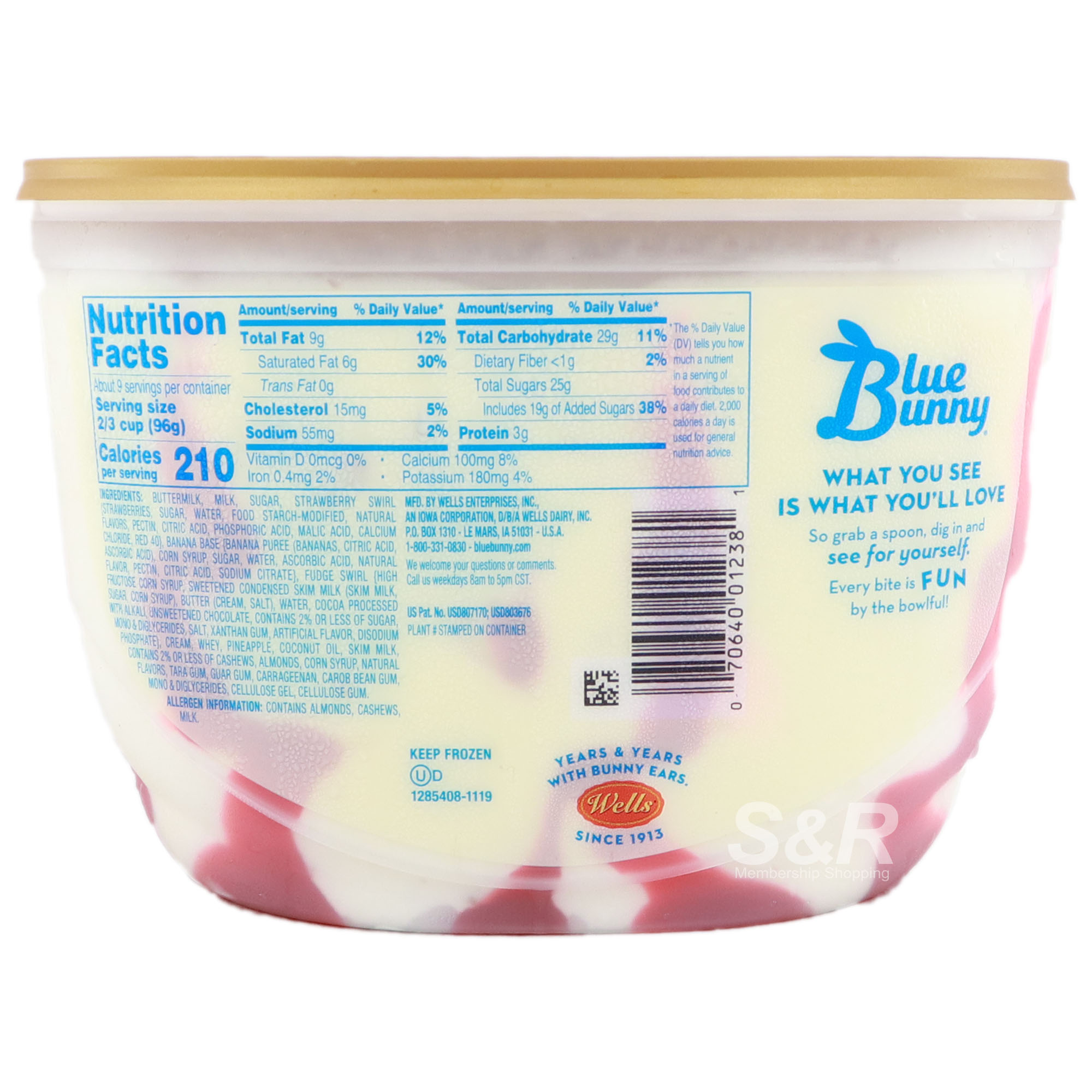 Blue Bunny Ice Cream Banana Split Flavor Frozen Dessert 1.36L