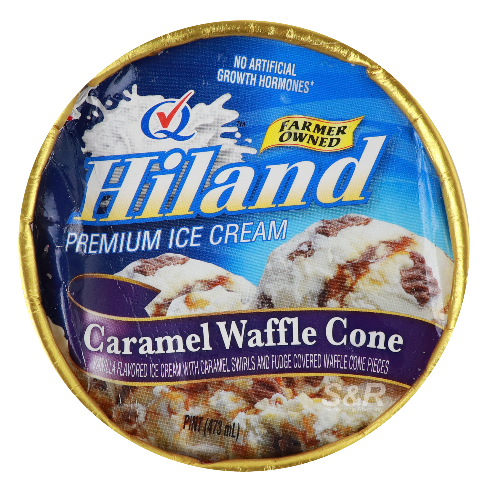 Hiland Premium Ice Cream Caramel Waffle Cone