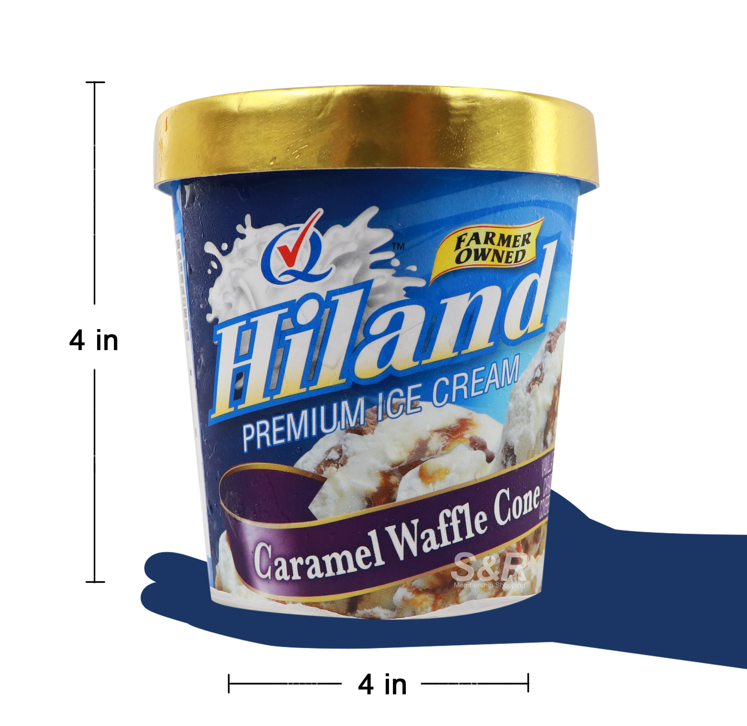 Hiland Premium Ice Cream Caramel Waffle Cone