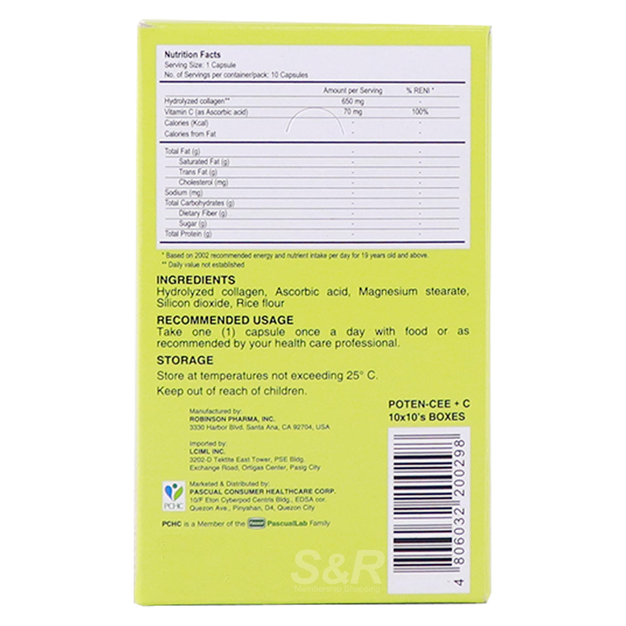 PotenCee + C Vitamin C + Collagen 100 capsules