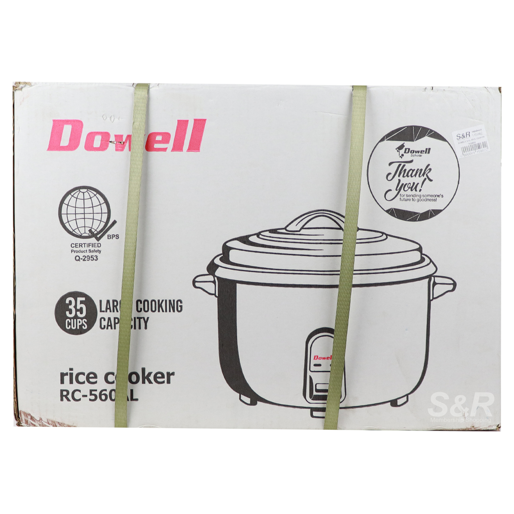 Dowell 5.6L Rice Cooker 35cups capacity RC560AL