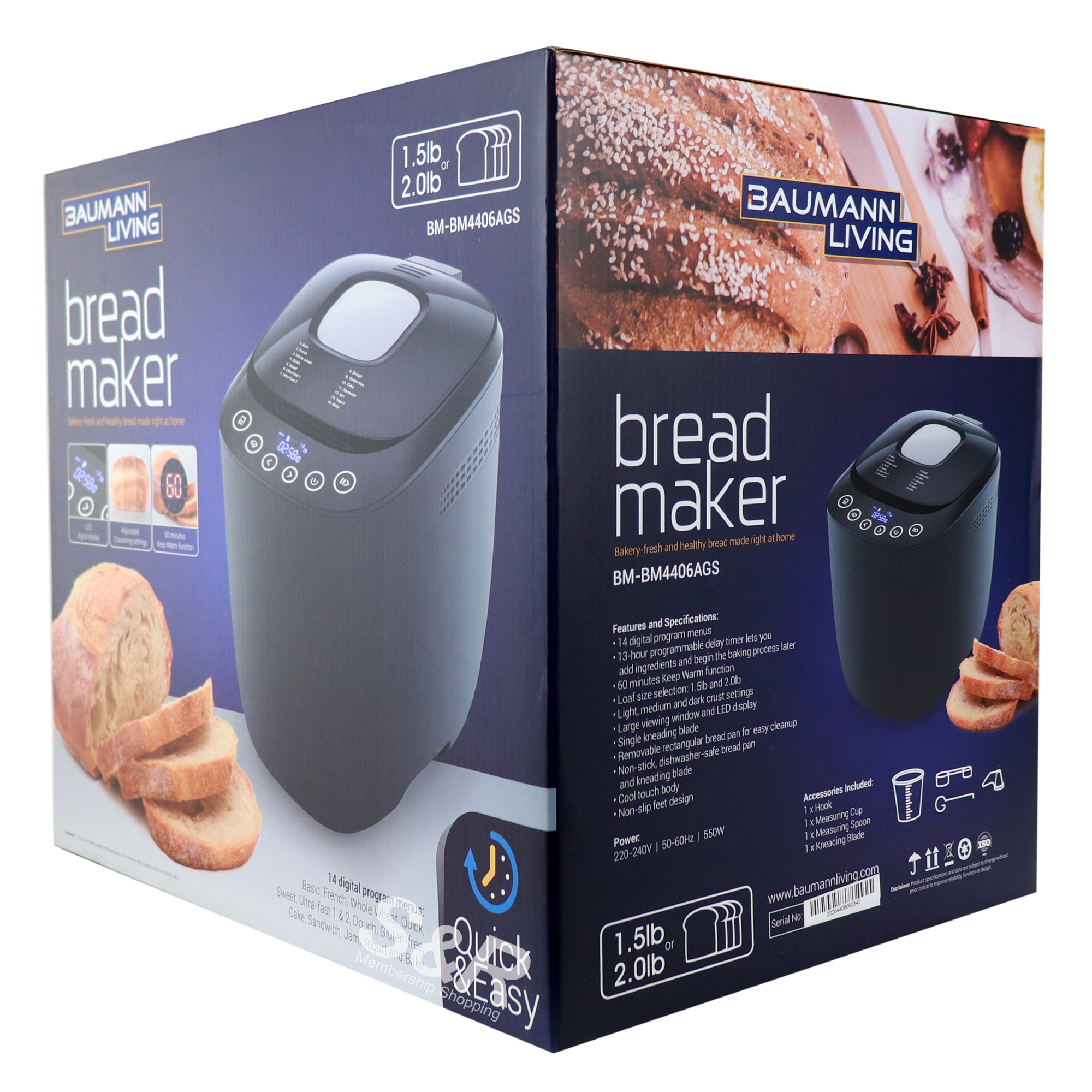 Baumann Living Bread Maker Machine