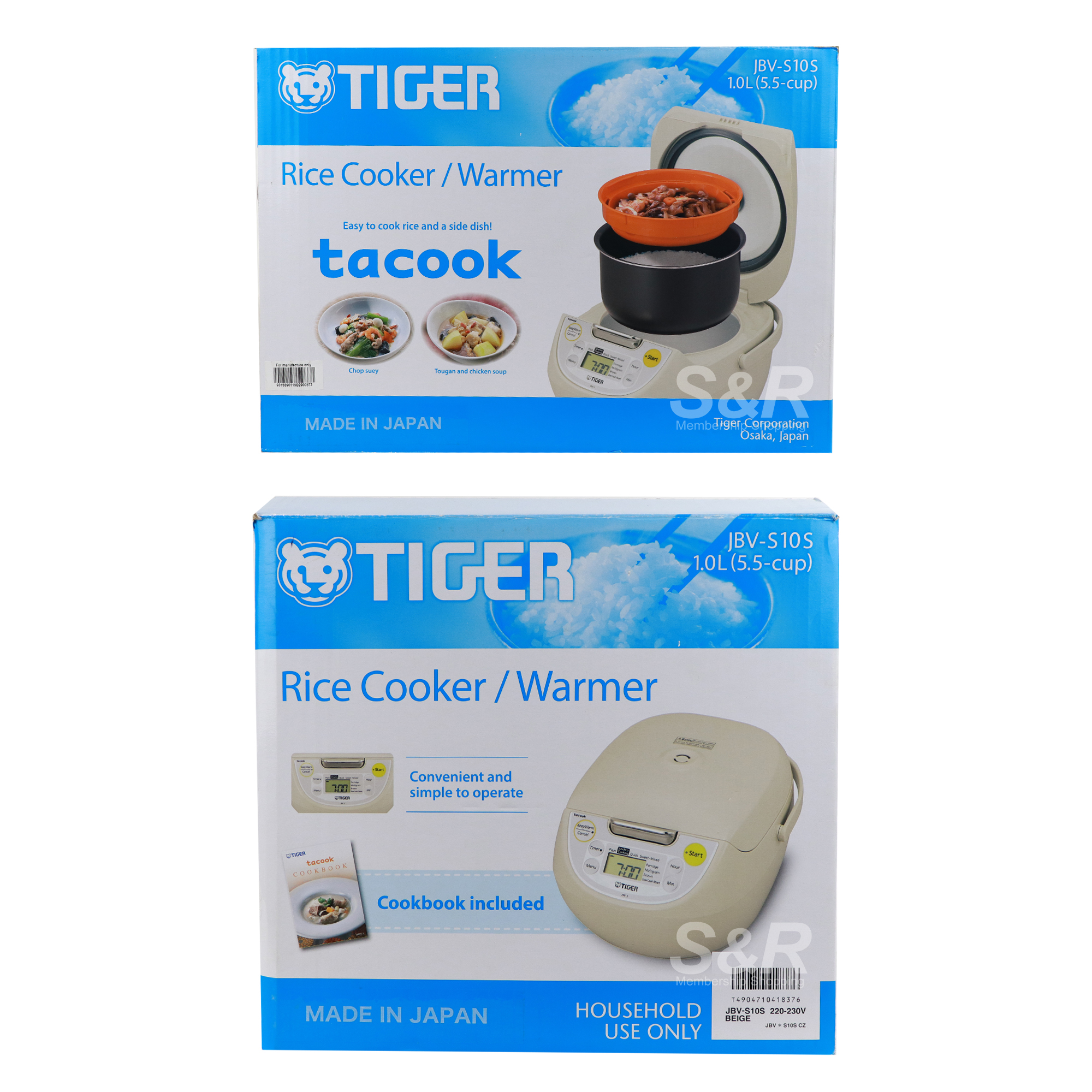 Tiger Tacook Rice Cooker/Warmer JVBS10