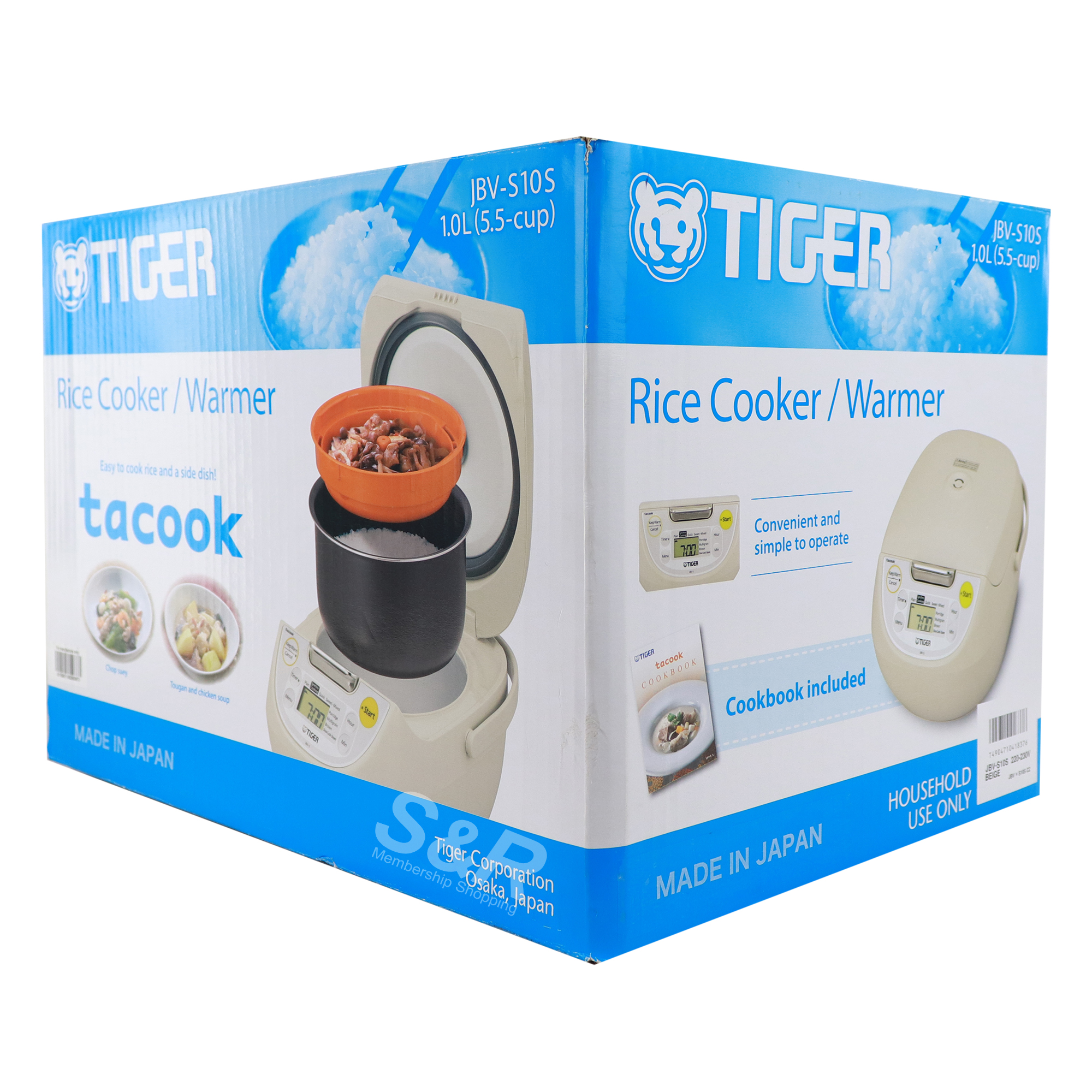 Tiger Tacook Rice Cooker/Warmer JVBS10