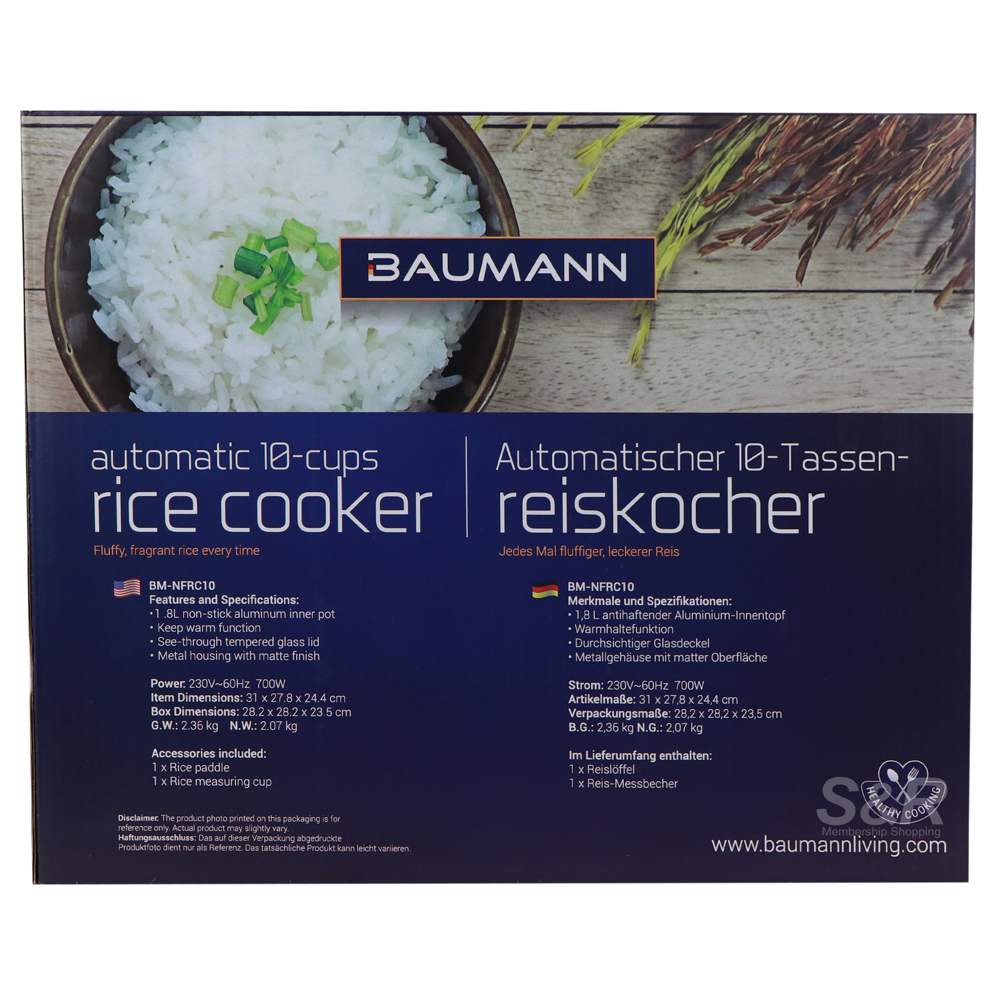 Baumann Living Automatic Rice Cooker
