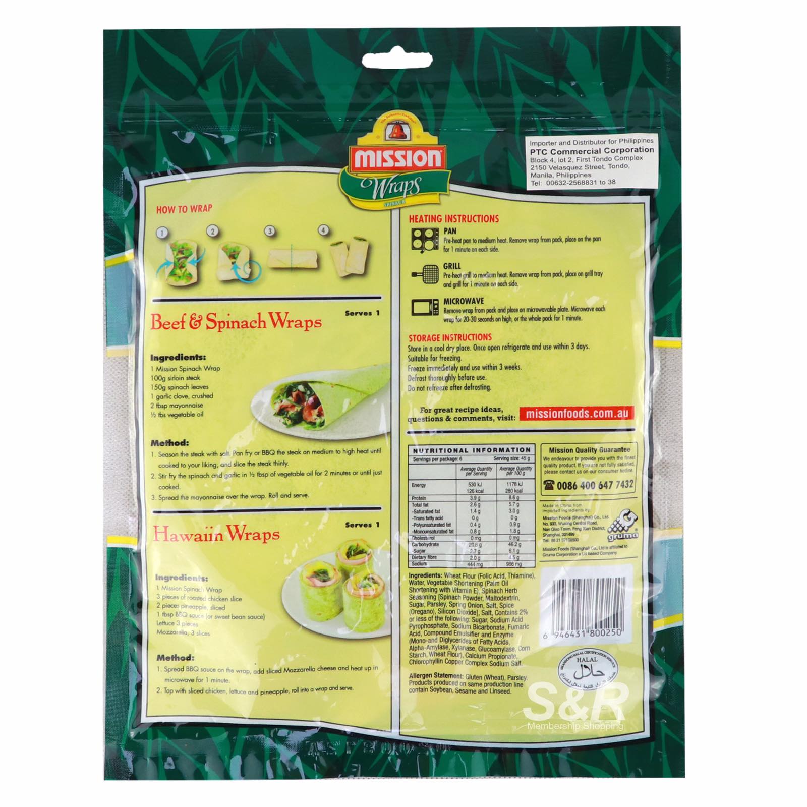 Mission Wraps Spinach