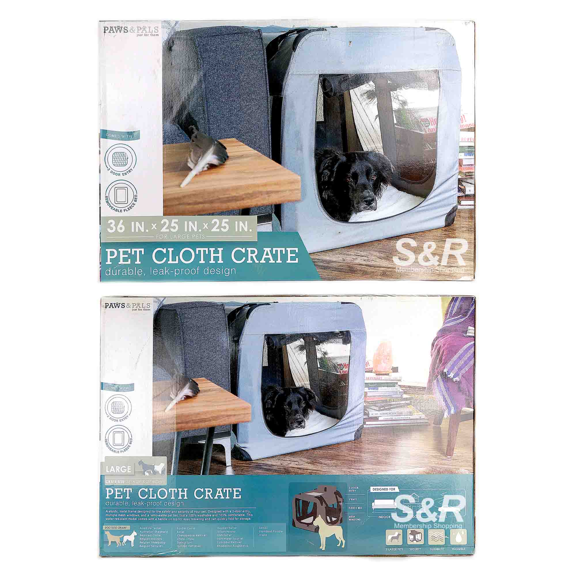 Paws & Pals Large Black Pet Cloth Crate 1pc