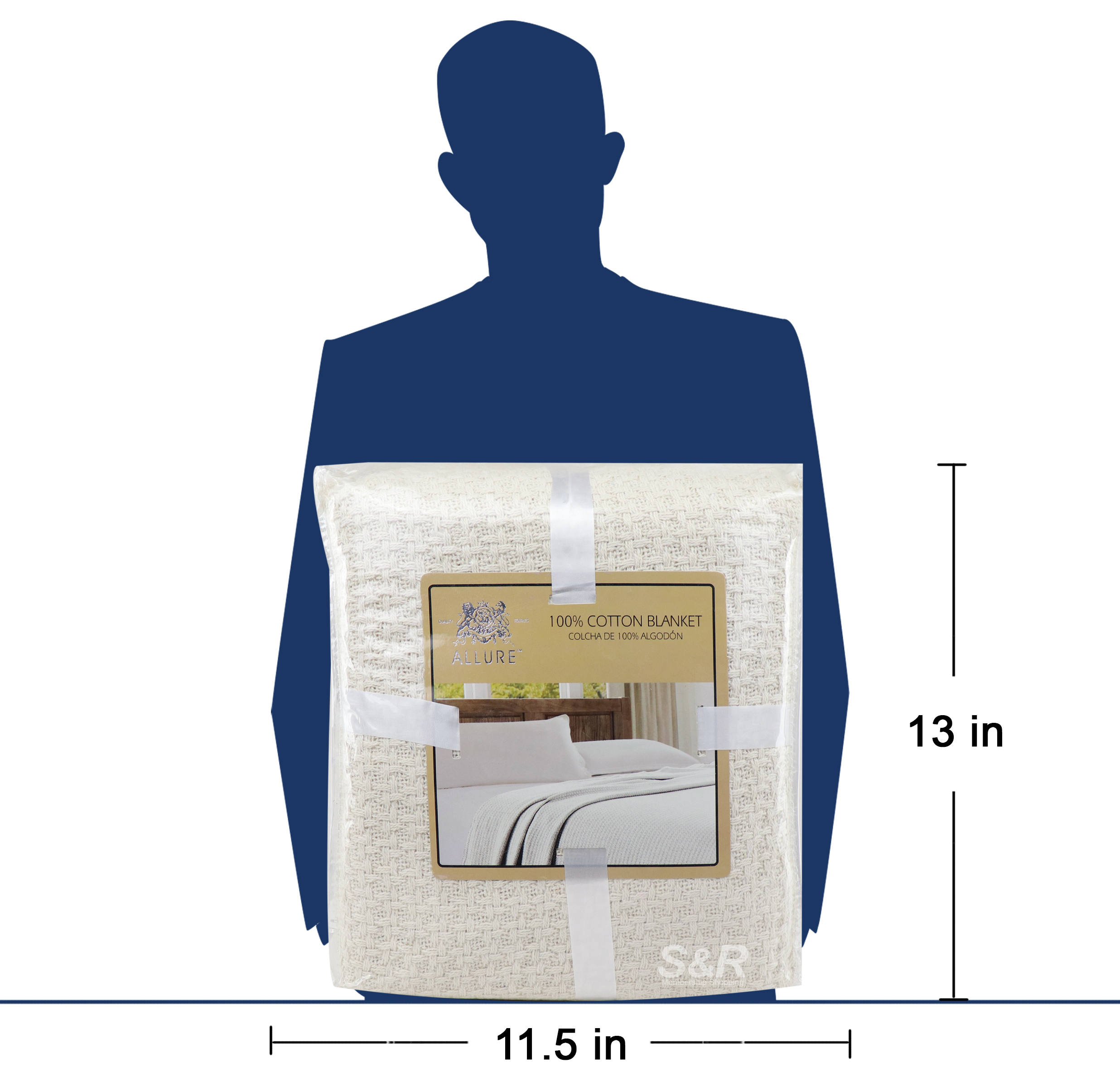 Allure Lifestyle Ivory Cotton Blanket King Size 1pc