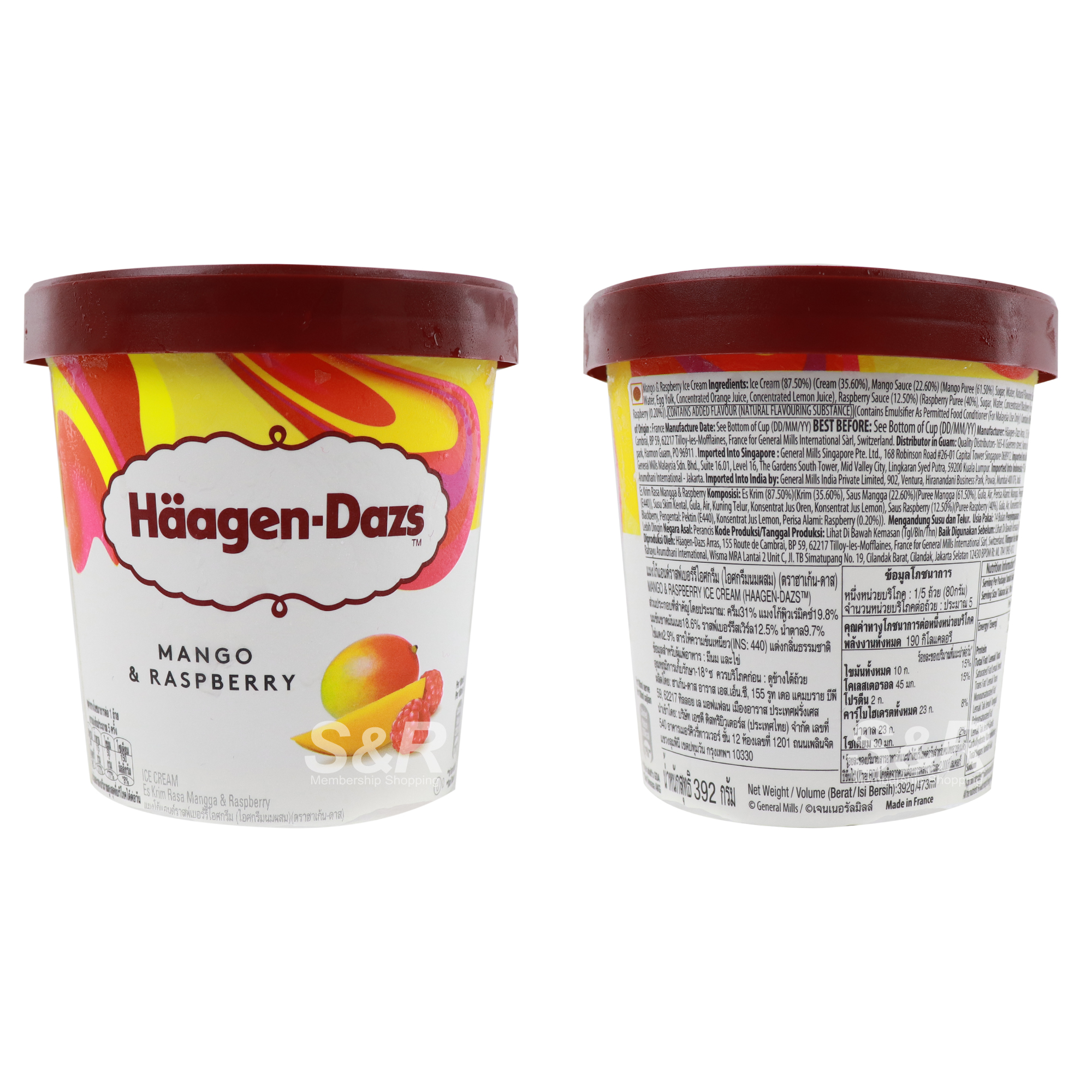 Mango & Raspberry Ice Cream