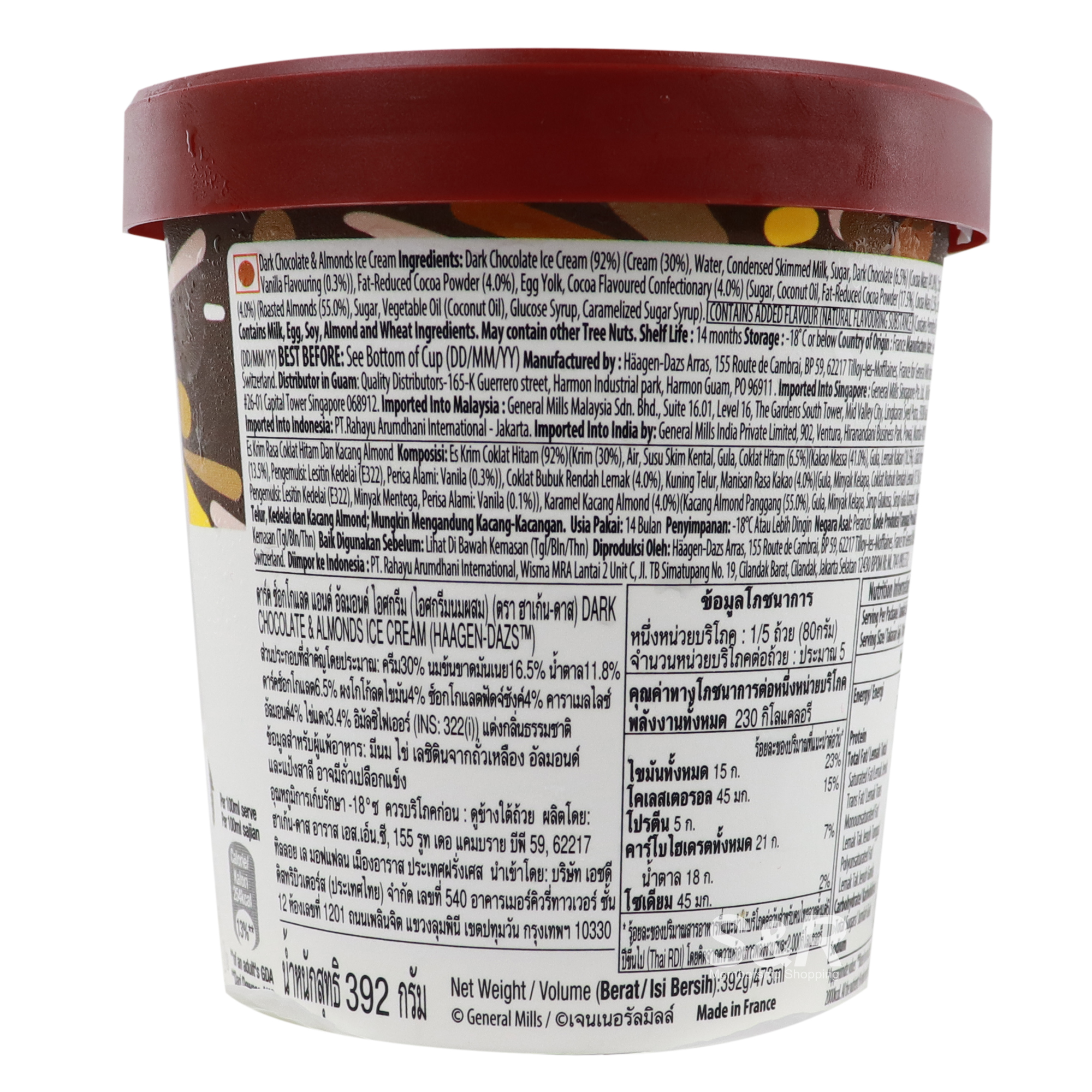 Haagen-Dazs Dark Chocolate & Almonds Ice Cream