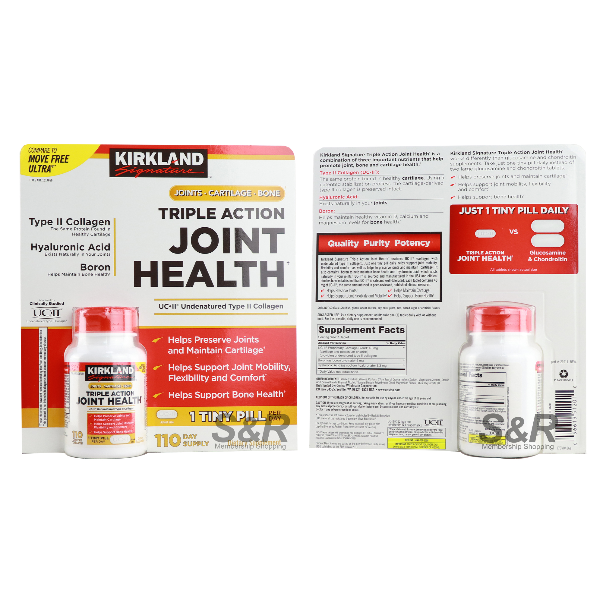 Kirkland Signature Triple Action Joint Health Supplement 110 tablets