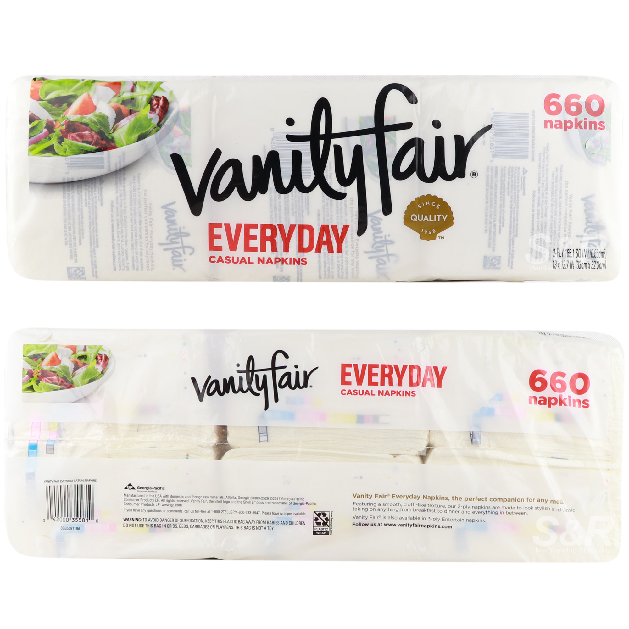 Vanity Fair Everyday Casual Napkins 6 packs
