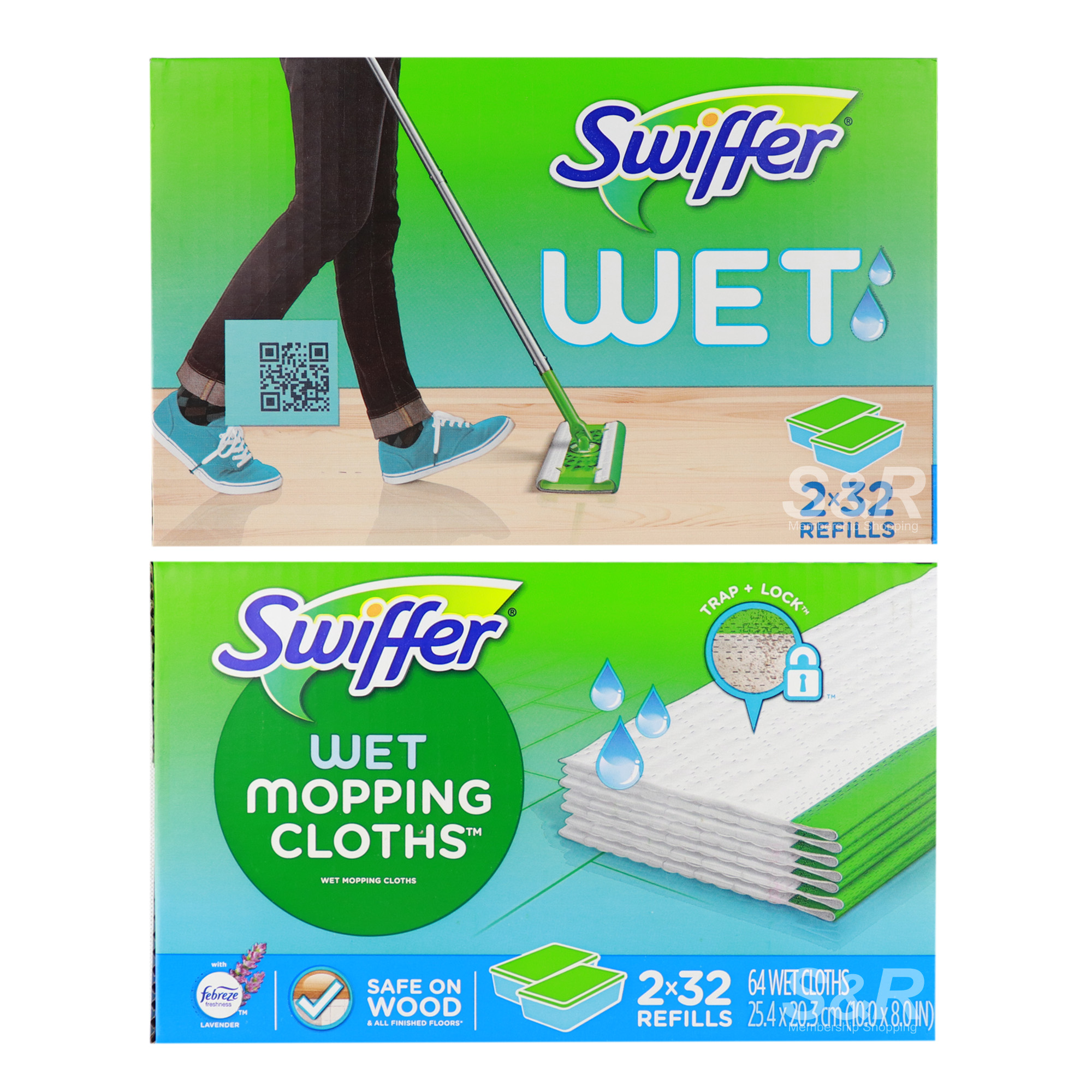 Swiffer Sweeper Wet Mopping Cloth Refills, Lavender Scent, (64