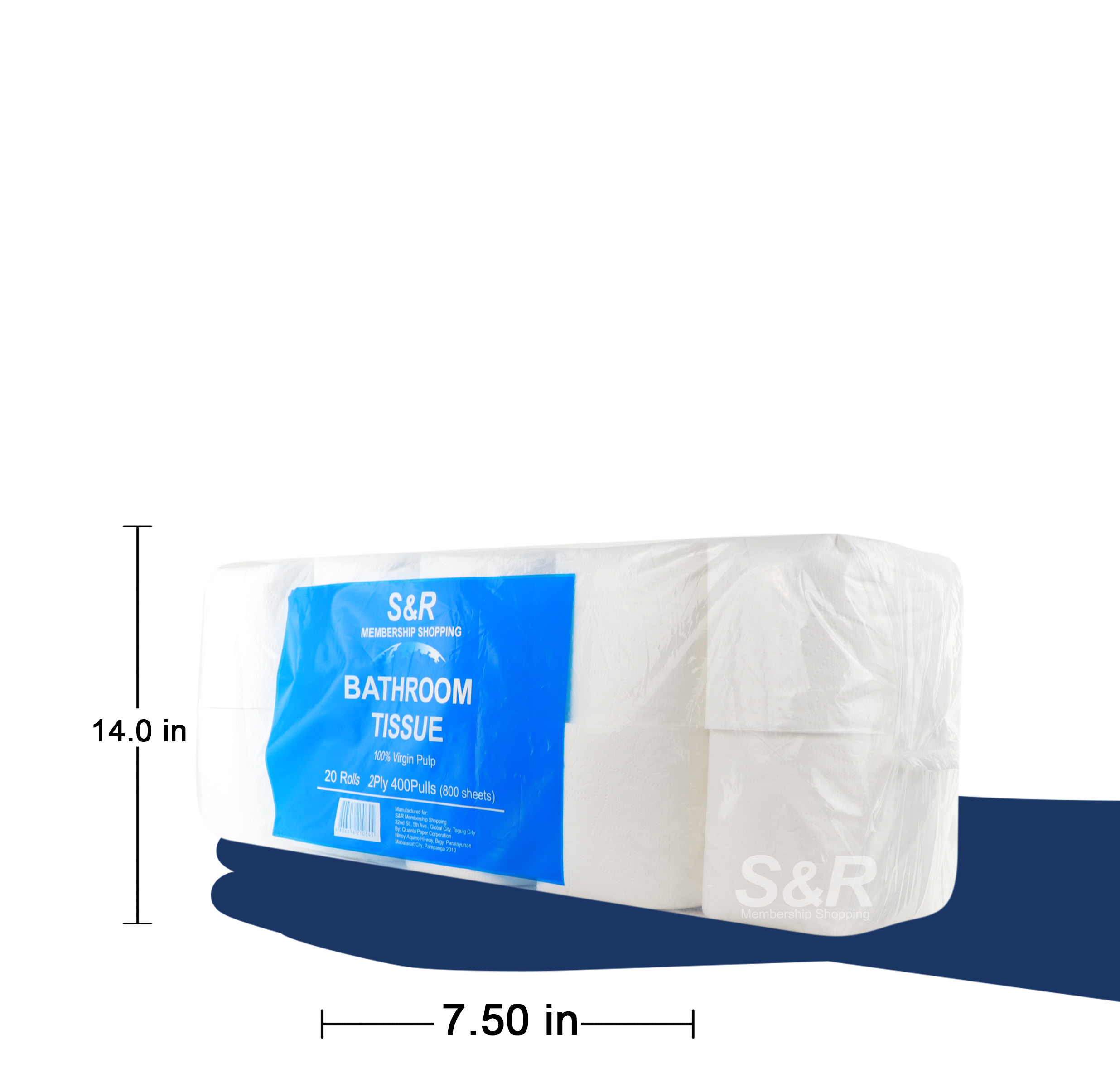 S&R Bathroom Tissue 2Ply 100 Virgin Pulp 20 rolls