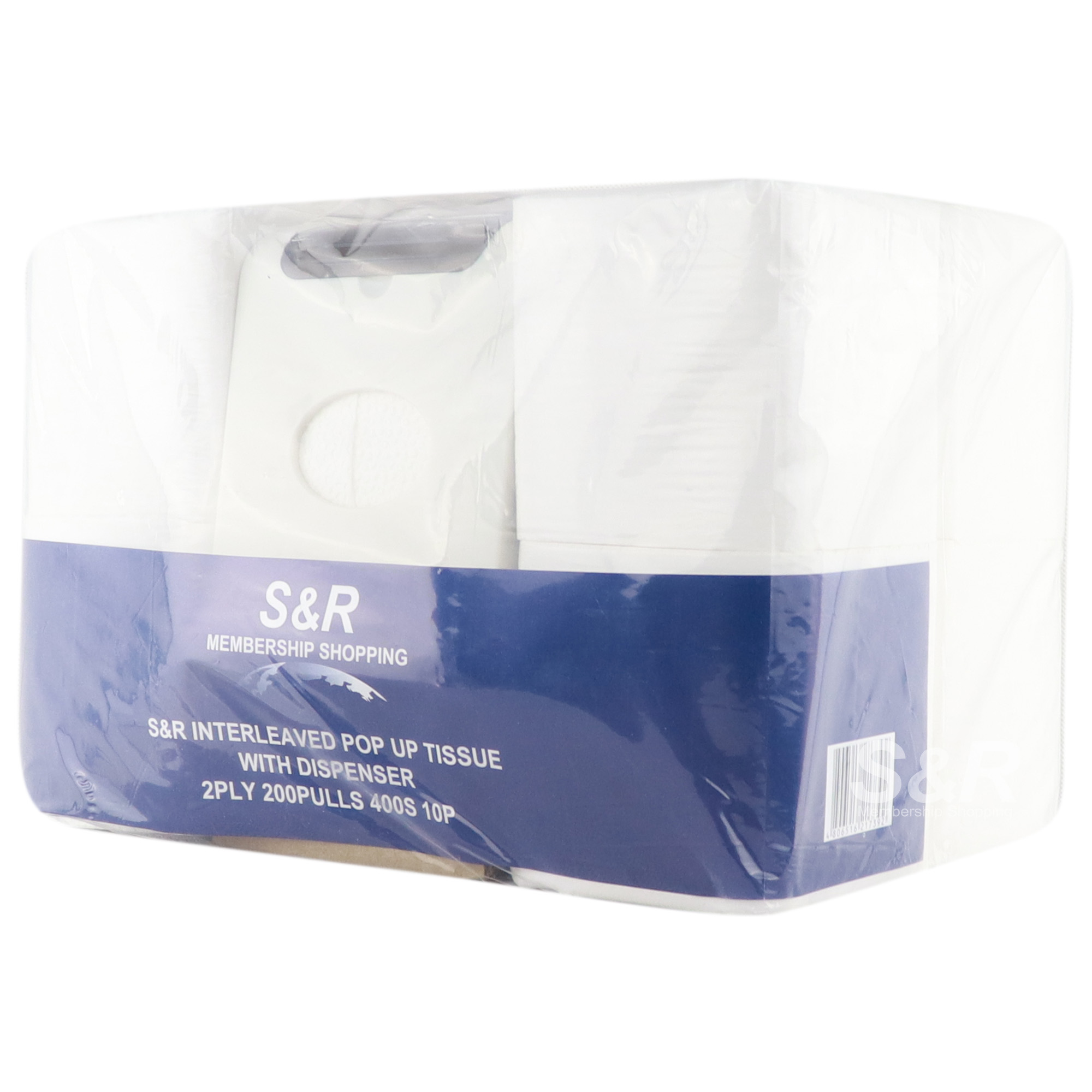 S&R Interleaved 2Ply Pop Up Tissue with Dispenser 10 packs