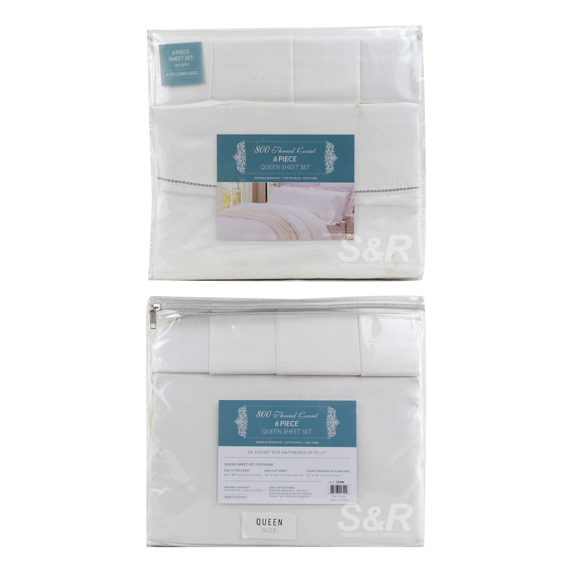 S&R Queen Sheet Standard Size White
