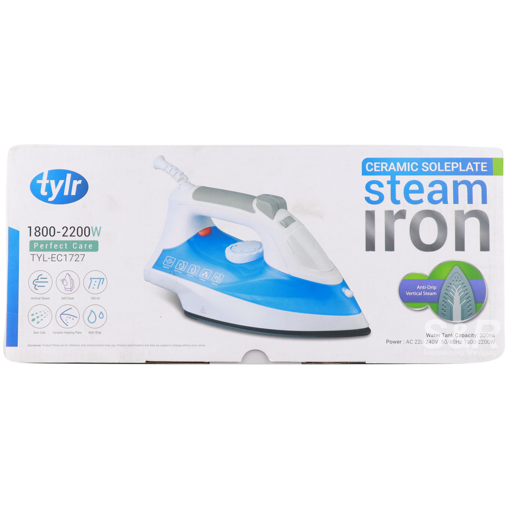 Tylr Ceramic Soleplate Steam Iron