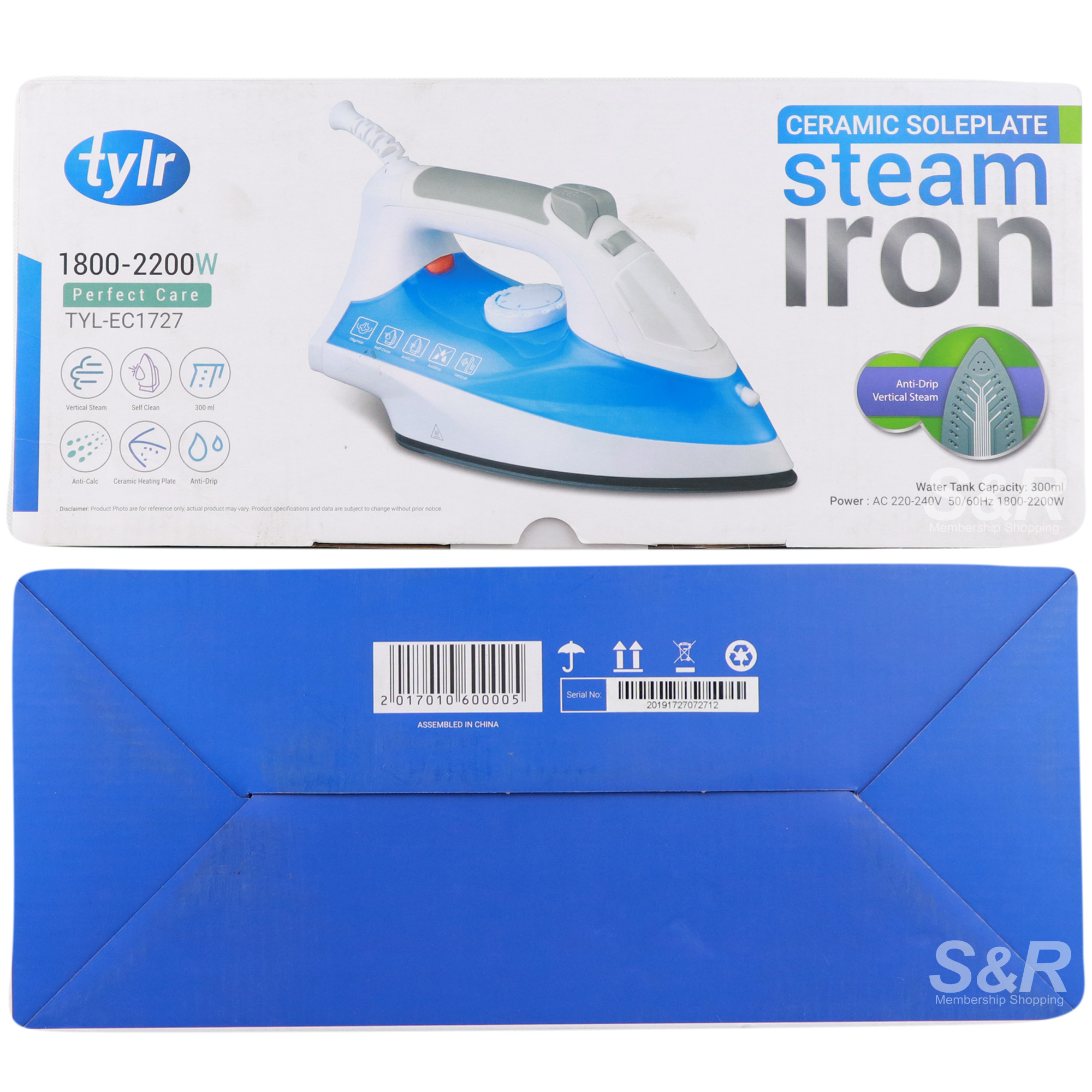 Tylr Ceramic Soleplate Steam Iron