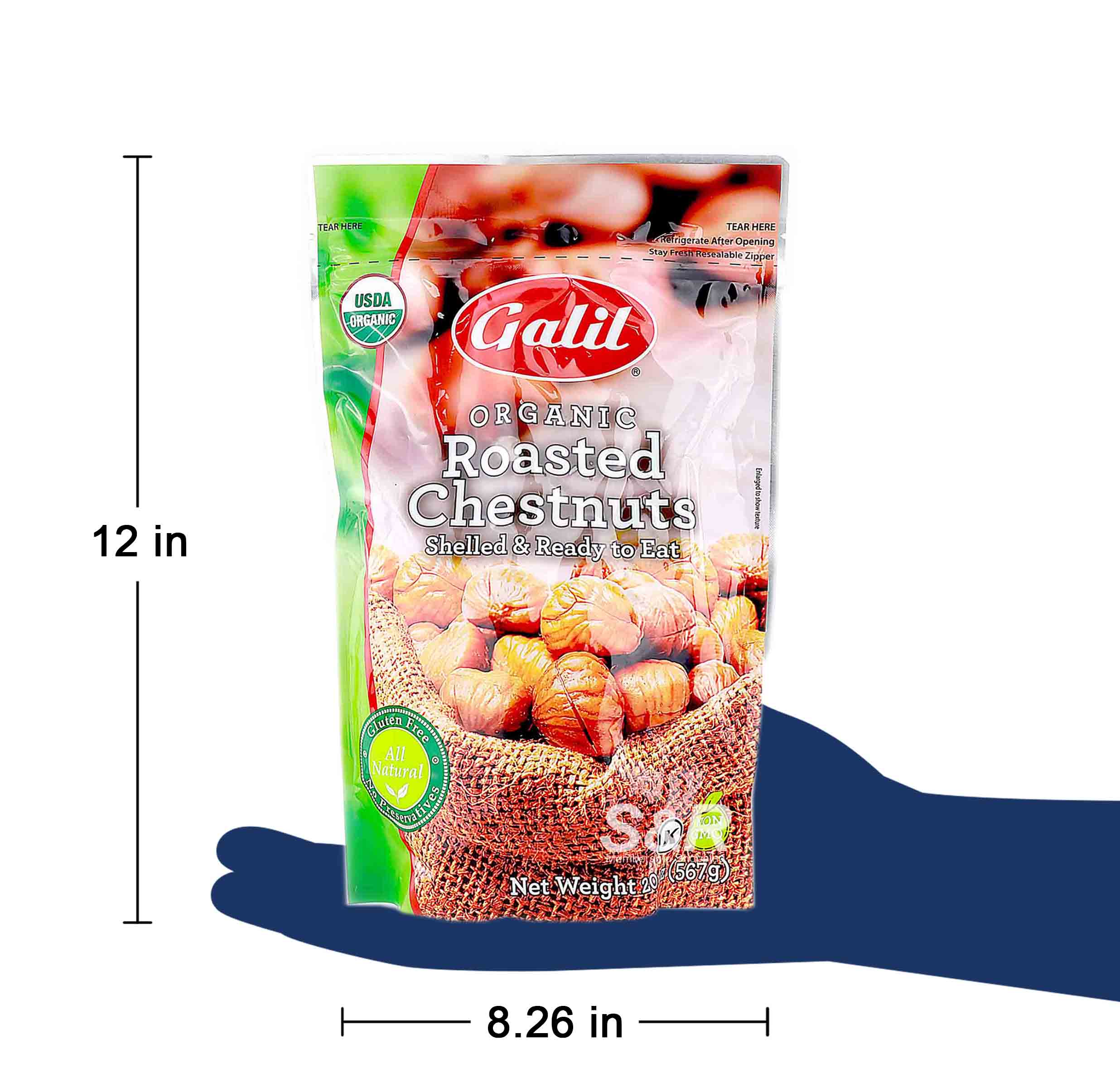 Galil Organic Roasted Chestnuts Shelled