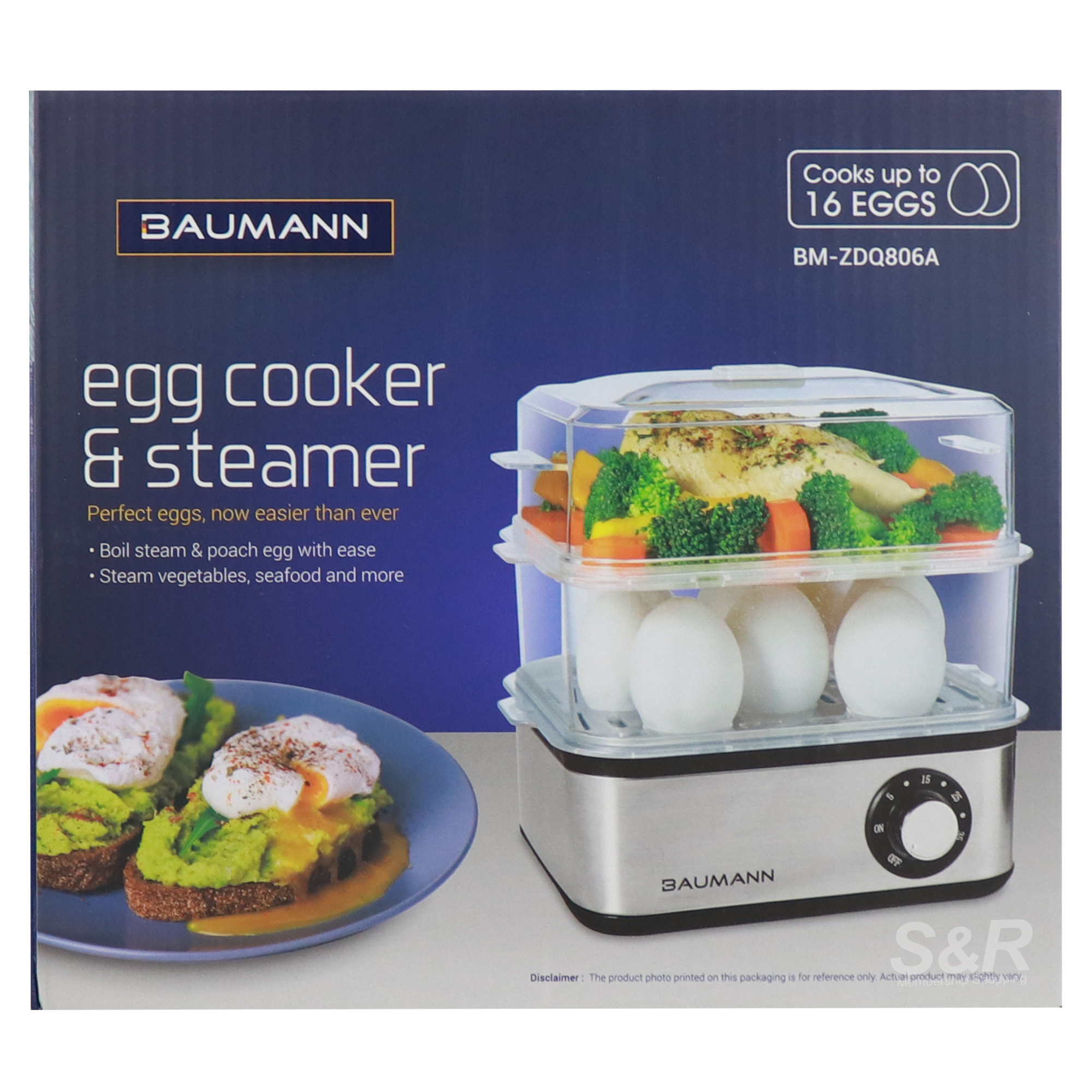 Baumann 2L Egg Cooker Boiler and Steamer BMZDQ806A